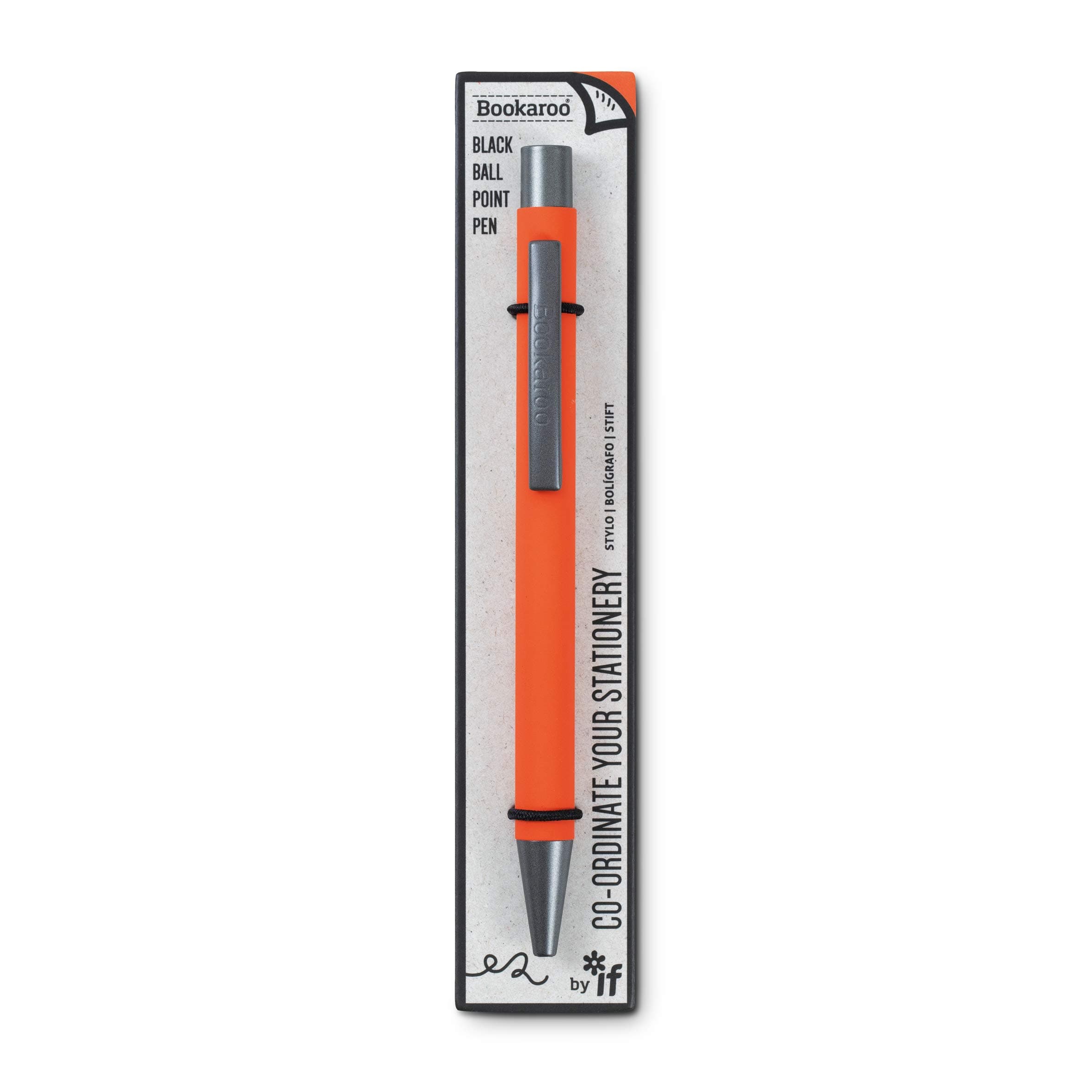 IF Bookaroo Pen, soft touch, colour coated pen with black ink - ORANGE