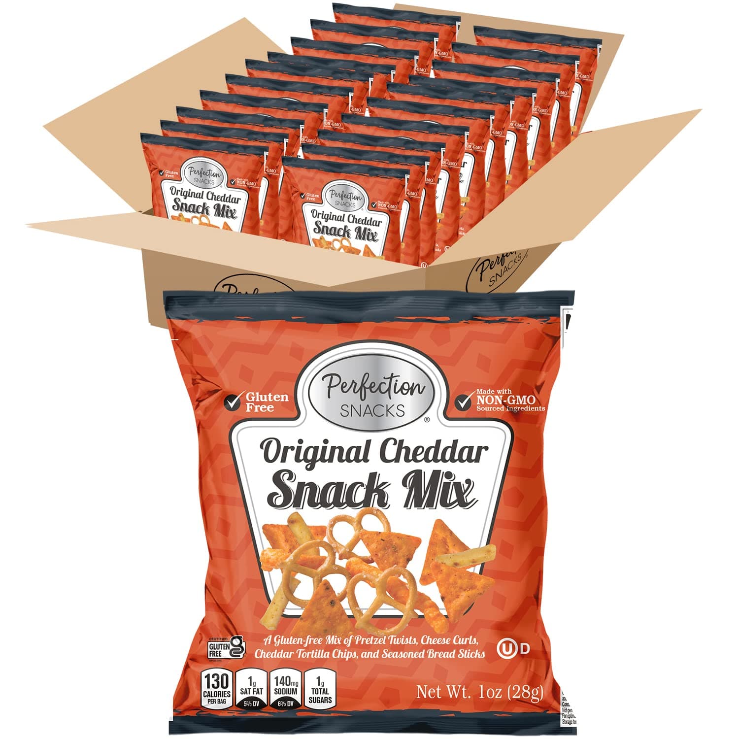 Gluten Free Snacks Cheddar Mix, 1oz, 20 pack