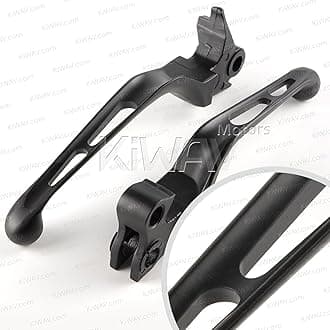 KiWAV Slotted cut Ergonomic hand control levers matt black for Harley Davidson
