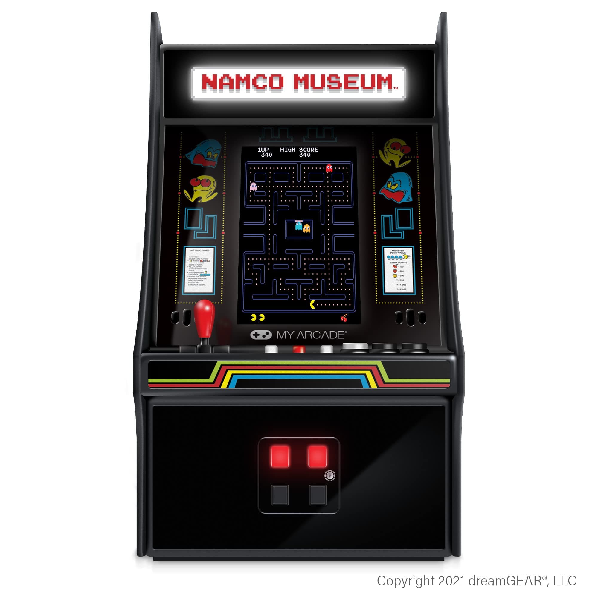 My Arcade Mini Player: 10" Tall Arcade Machine with 20 Built In Games Pac-Man, Galaga, Mappy and More, Fully Playable, 4.25 Inch Color Display, Speakers, Volume Controls, Headphone Jack (Bandai Namco Museum Hits)