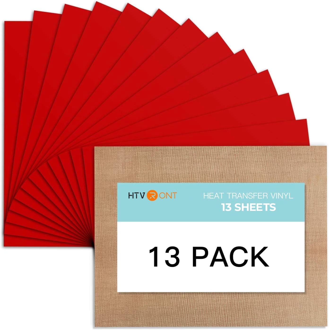 Red HTV Heat Transfer Vinyl Bundle: 13 Pack 12" x 10" Red Iron on Vinyl for T-Shirt, Heat Transfer Vinyl Compatible with Cricut Cutting Machine,Silhouette Cameo or Heat Press Machine