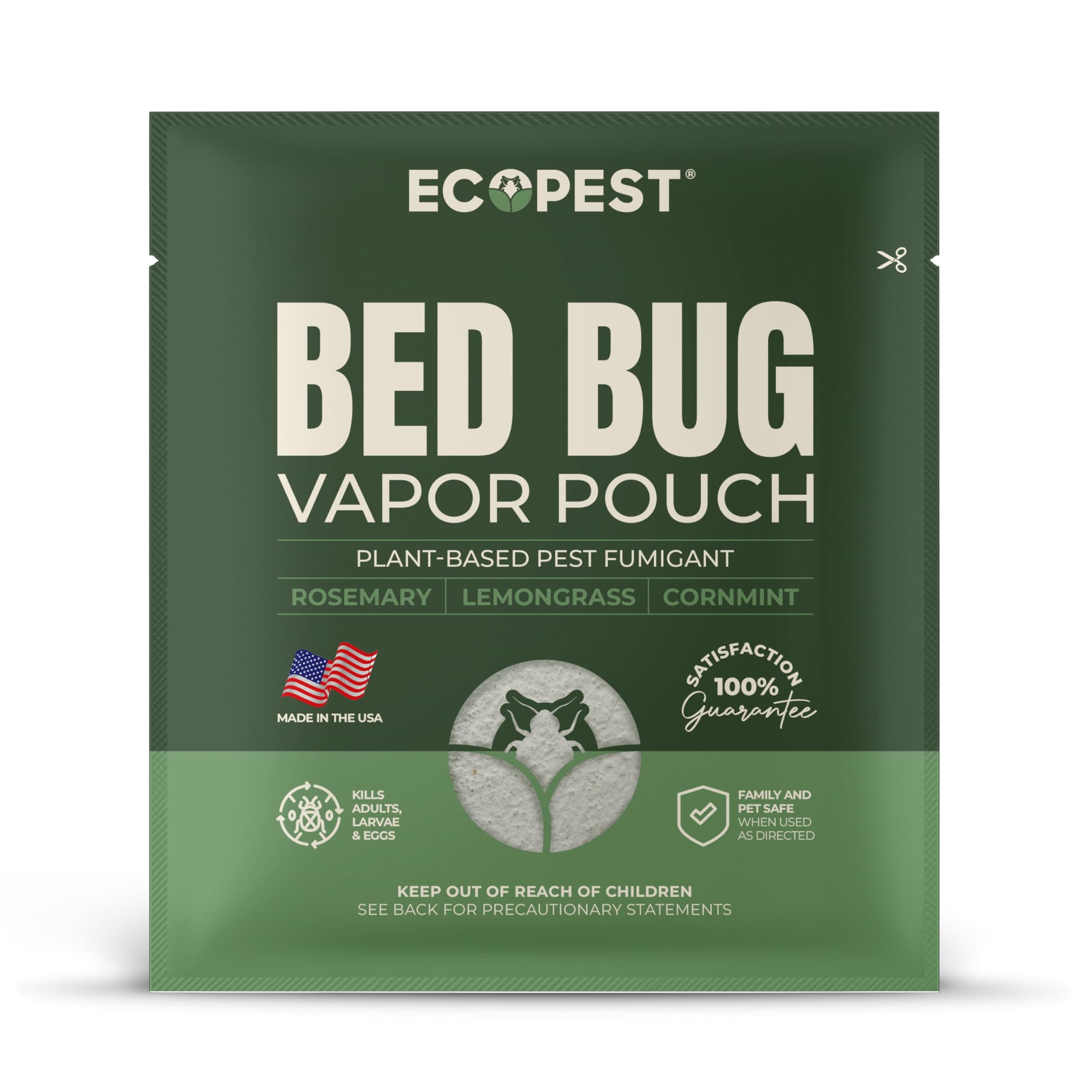 Bed Bug Vapor Pouch – 4 Pack | Natural Bedbug Killer for Treating Luggage, Mattress, Beds, Couches, and More | Home Pest Fumigant and Fogger for Indoor Treatment of Bed Bugs | Kills Bed Bugs and Eggs