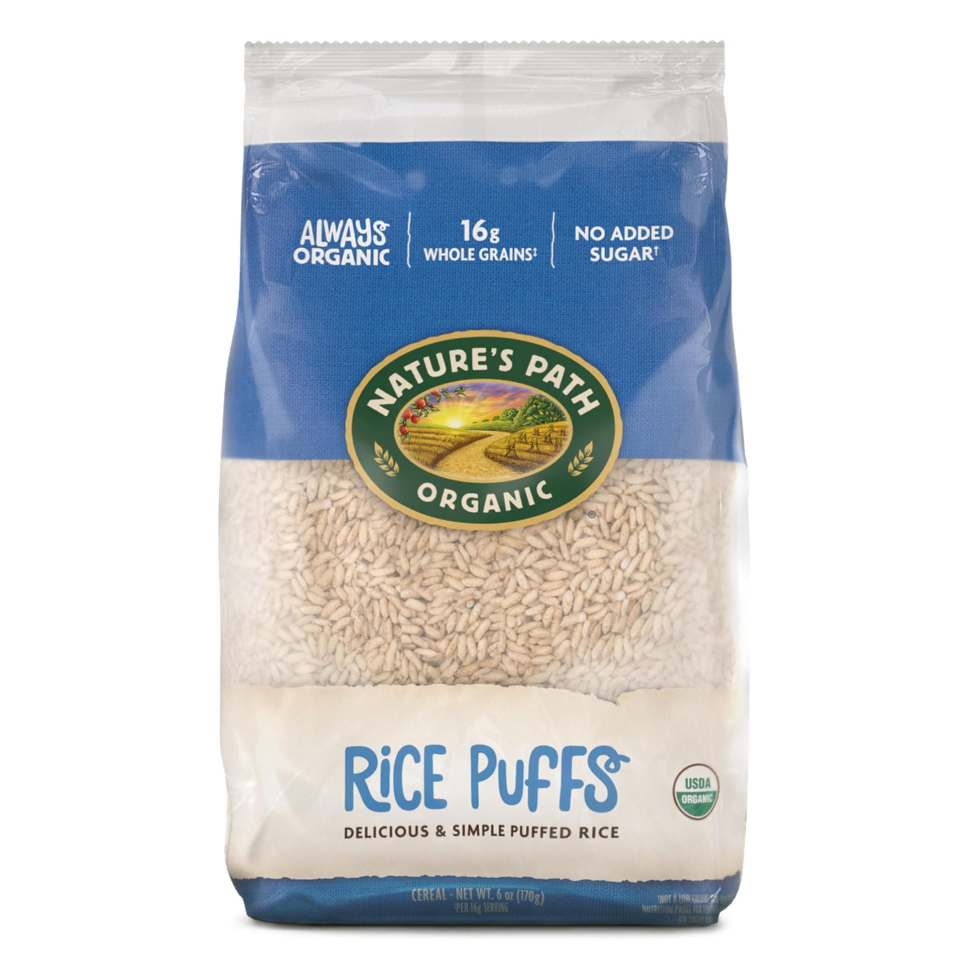 Nature's Path Organic Rice Puffs Cereal, 6 oz (Pack of 12), Earth Friendly Packaging