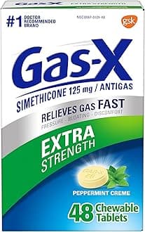 Extra Strength Chewable Gas Relief Tablets with Simethicone 125 mg, Peppermint Creme - 48 Count