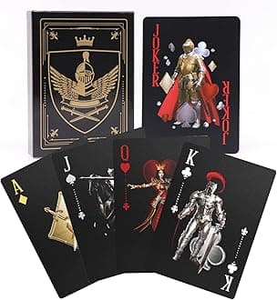 ACELION Waterproof Clear Playing Cards, Plastic Playing Cards, Deck of Cards, Gift Poker Cards (Knight)