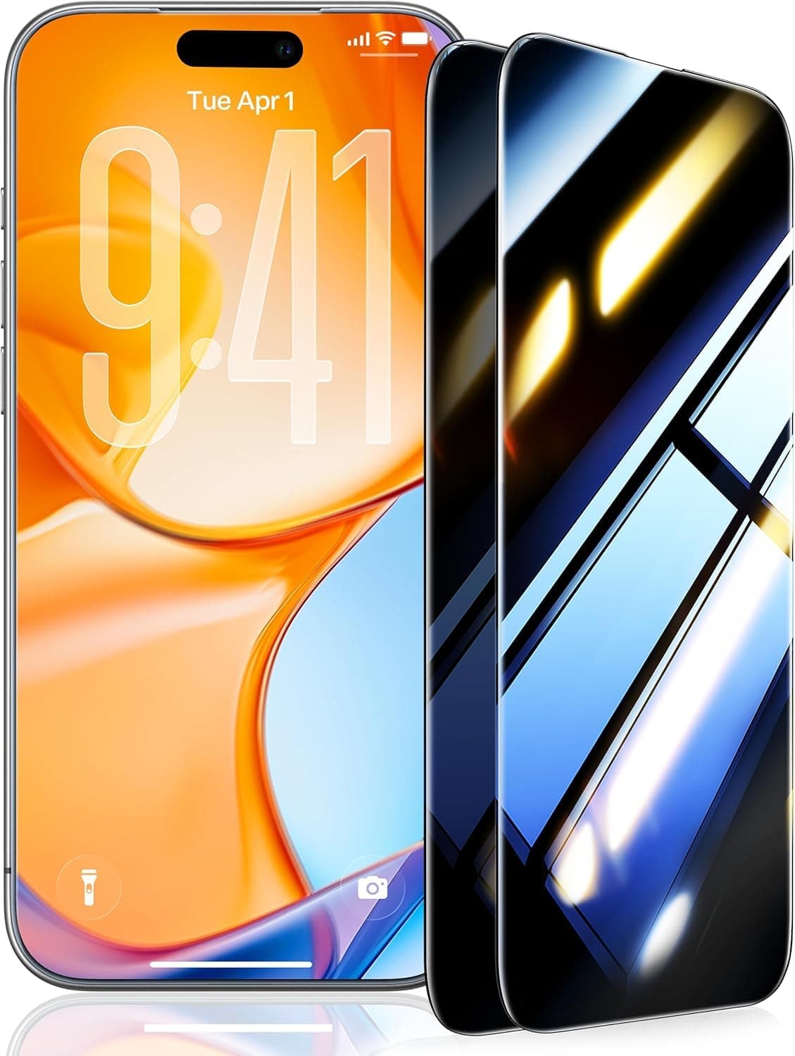 UltraGlass 9H+ Glass for iPhone 16 Pro Privacy Screen Protector [NO.1 Military Grade Shatterproof] Privacy Screen iPhone 16 Pro Tempered Glass [100% Anti Spy & Longest Durable] 2 Pack