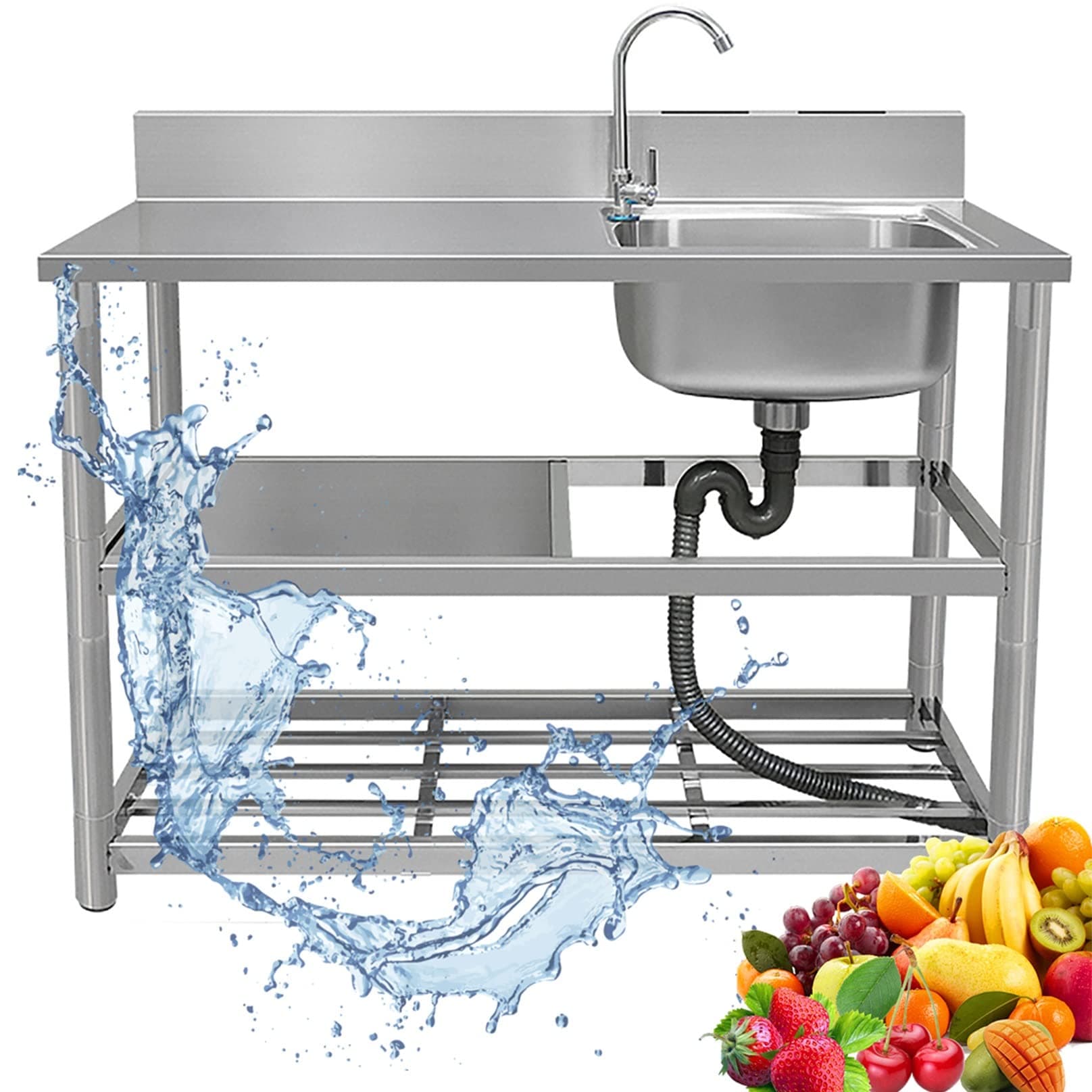 Kitchen Sinks, Outdoor Sink Laundry Sink Lefton Kitchen Sink Drop in Kitchen Sink Portable Sink for Washing Hands, Hand Washing Station Fregaderos De Cocina Modernos Utility Sinks