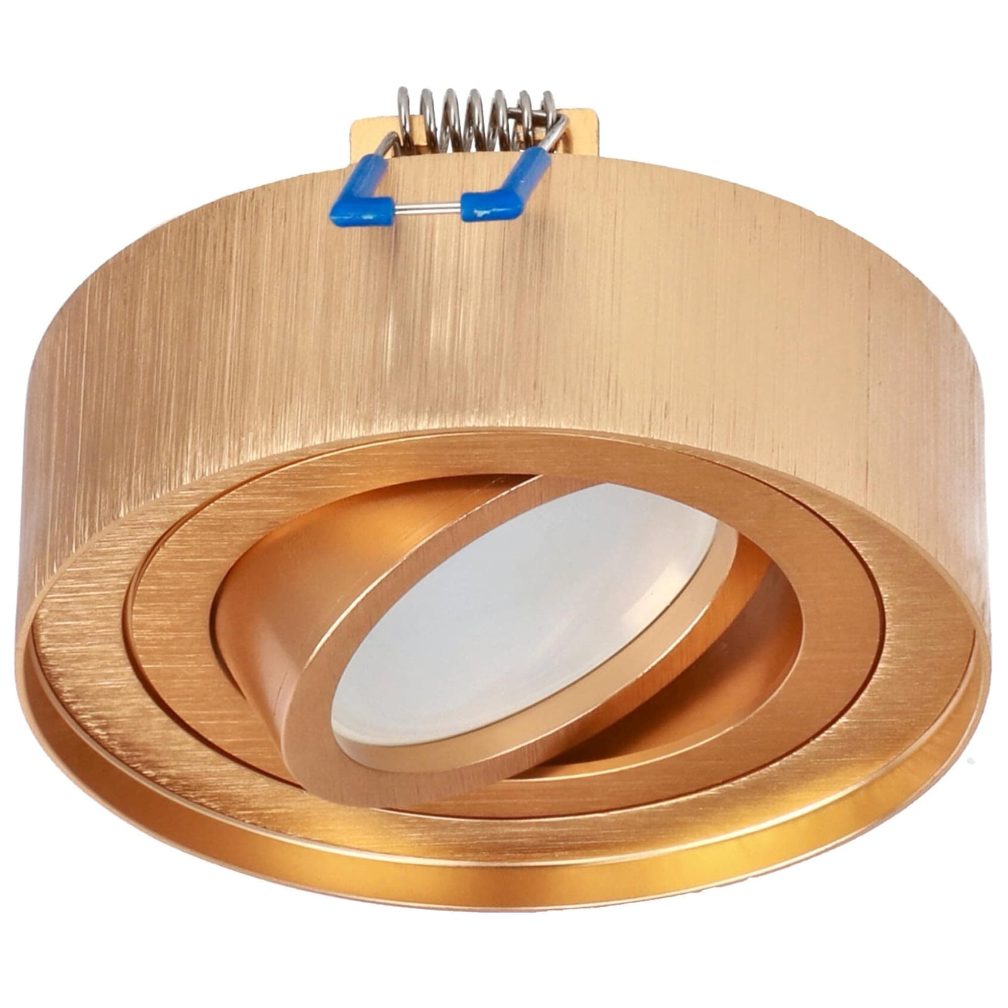 EDO Adjustable Round Recessed Ceiling Spotlight Gold SKAND MINI - Modern Aluminium Compatible GU10 Downlight ø95x30mm- Flush Mount Ceiling Light for Living Room, Kitchen, Hallway, Bedroom, Office