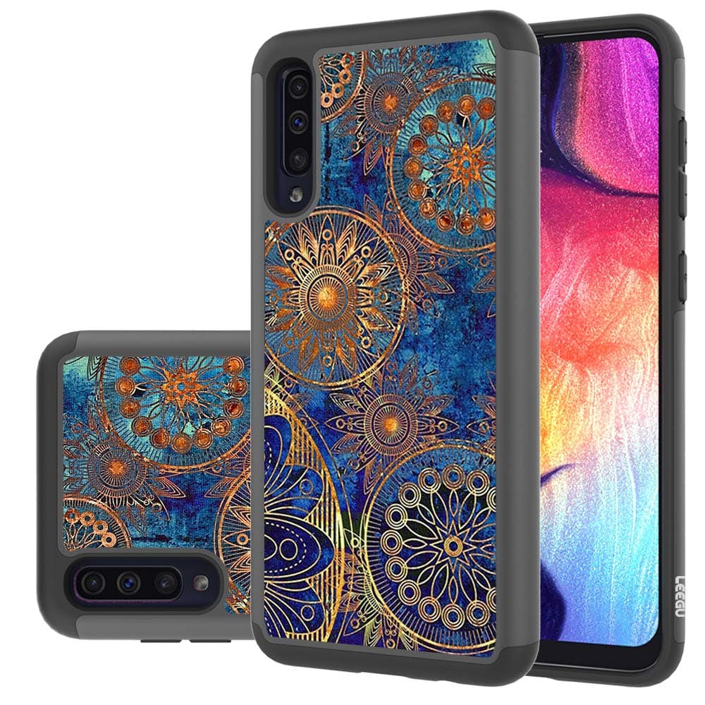 Case for Samsung Galaxy A50, Shock Absorption Dual Layer Heavy Duty Protective Silicone Plastic Cover Rugged Case for Samsung Galaxy A50 - Gear Wheel
