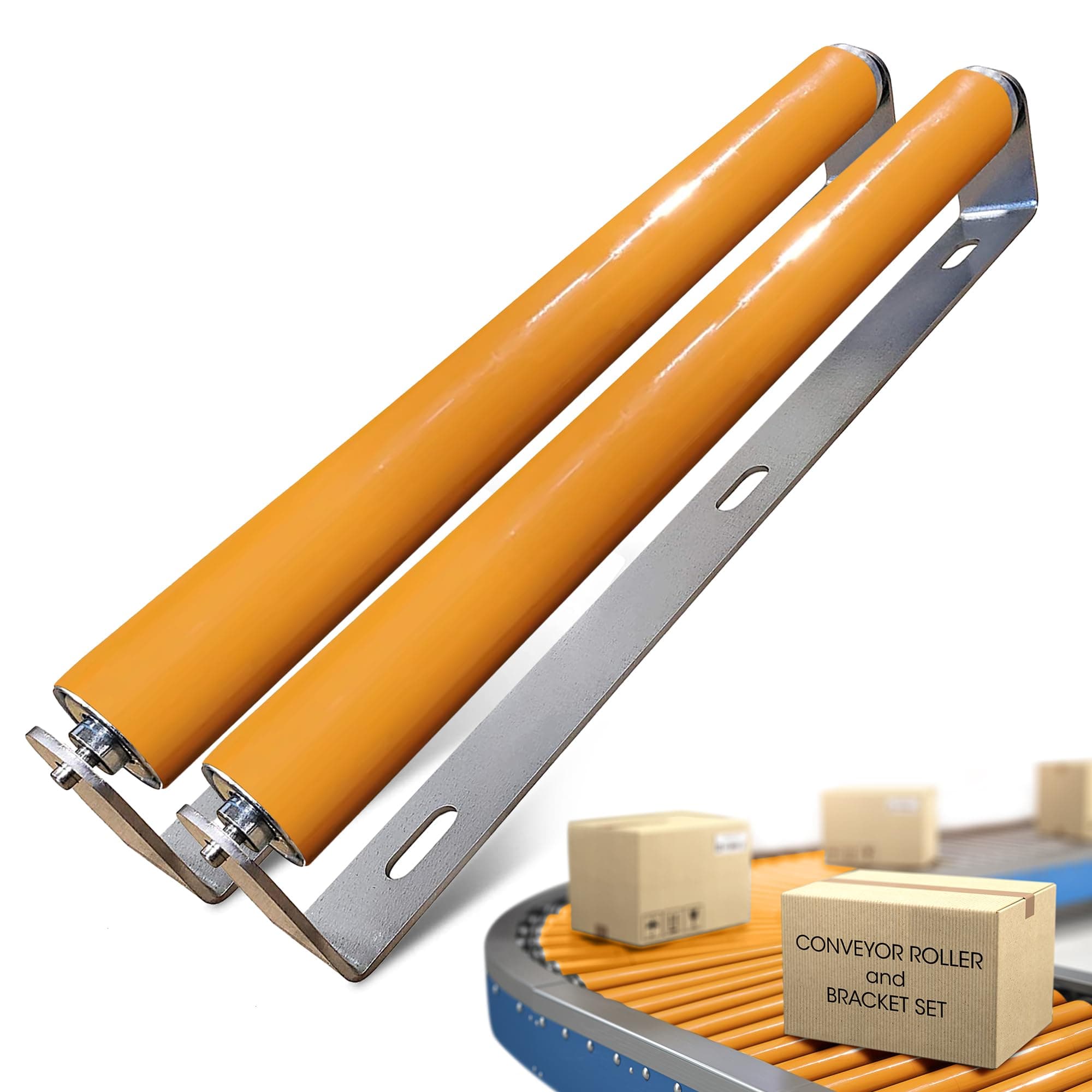 Ultimation 2 Pack Polyurethane Coated Roller with Bracket - Conveyor Rollers ...