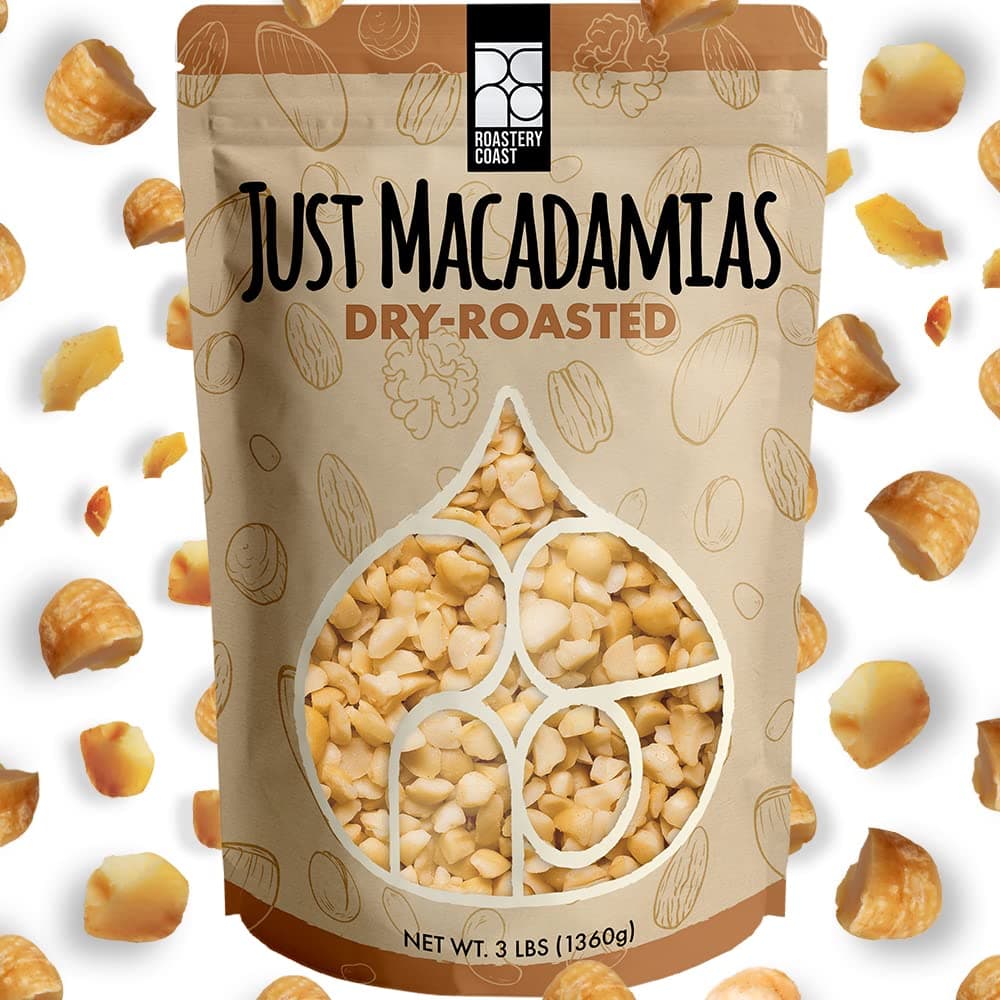 Roastery Coast - Daily Nuts | Just Raw Macadamia Nuts Unsalted | Bulk Nuts |Snack nuts | Healthy Nuts | Gluten free | Macadamia nut butter | Non GMO | Nut snacks | Unsalted Nuts | Keto snack mix