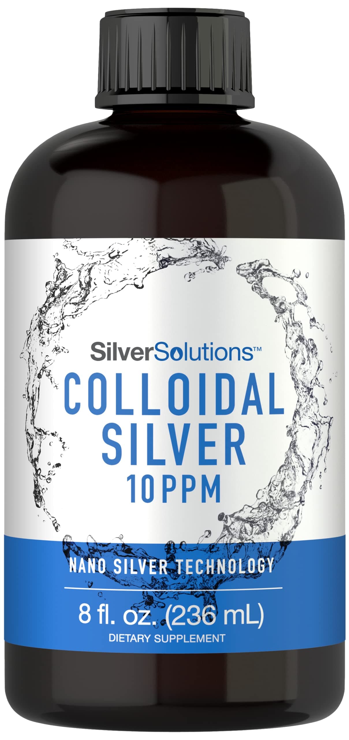 Colloidal Silver | 10 PPM | 8 oz (236 mL) | Nano Silver Technology Solutions | Vegetarian, Non-GMO, & Gluten Free Supplement