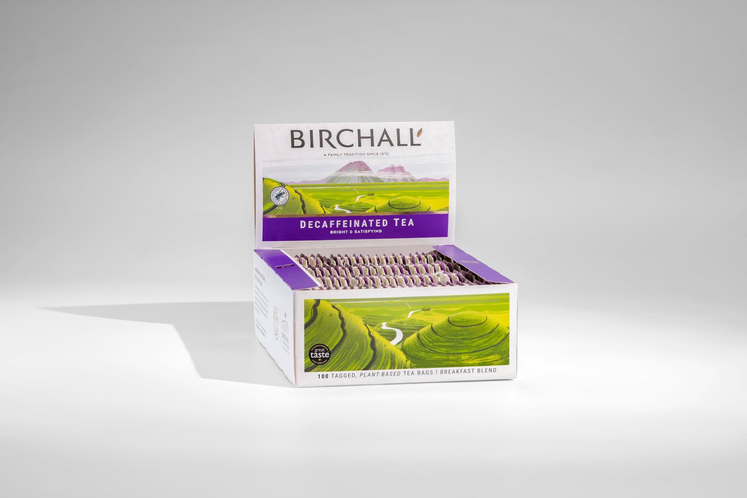 Birchall Decaffeinated Breakfast Tea Bags, Caffeine Free Tea Bursting with Full Flavour, Perfect Vegan Gifts, Plant Based Tea Bags, 100 Tagged Tea Bags