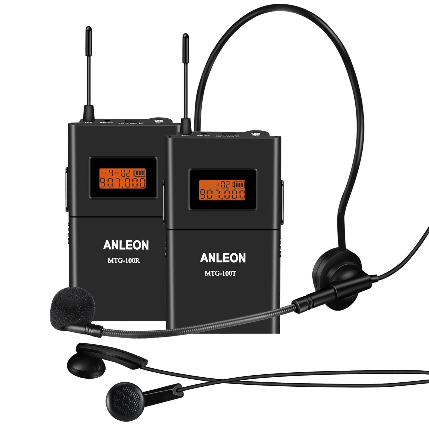 ANLEON Tour Guide Wireless System Church System MTG-100 1 Transmitter 1Receiver
