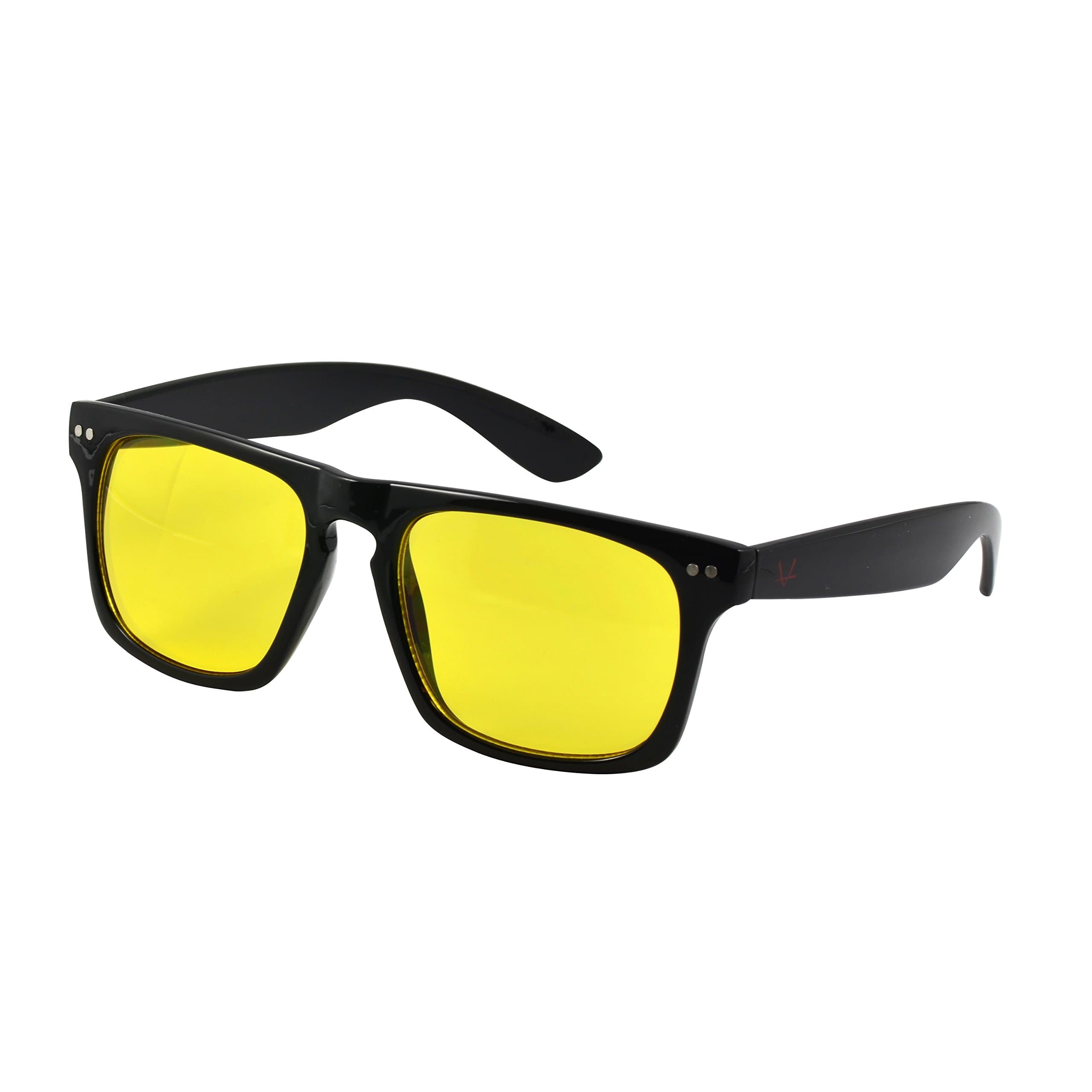 OX Legacy Blue Light Blocking Glasses, Yellow Lens, Black Computer Eyewear