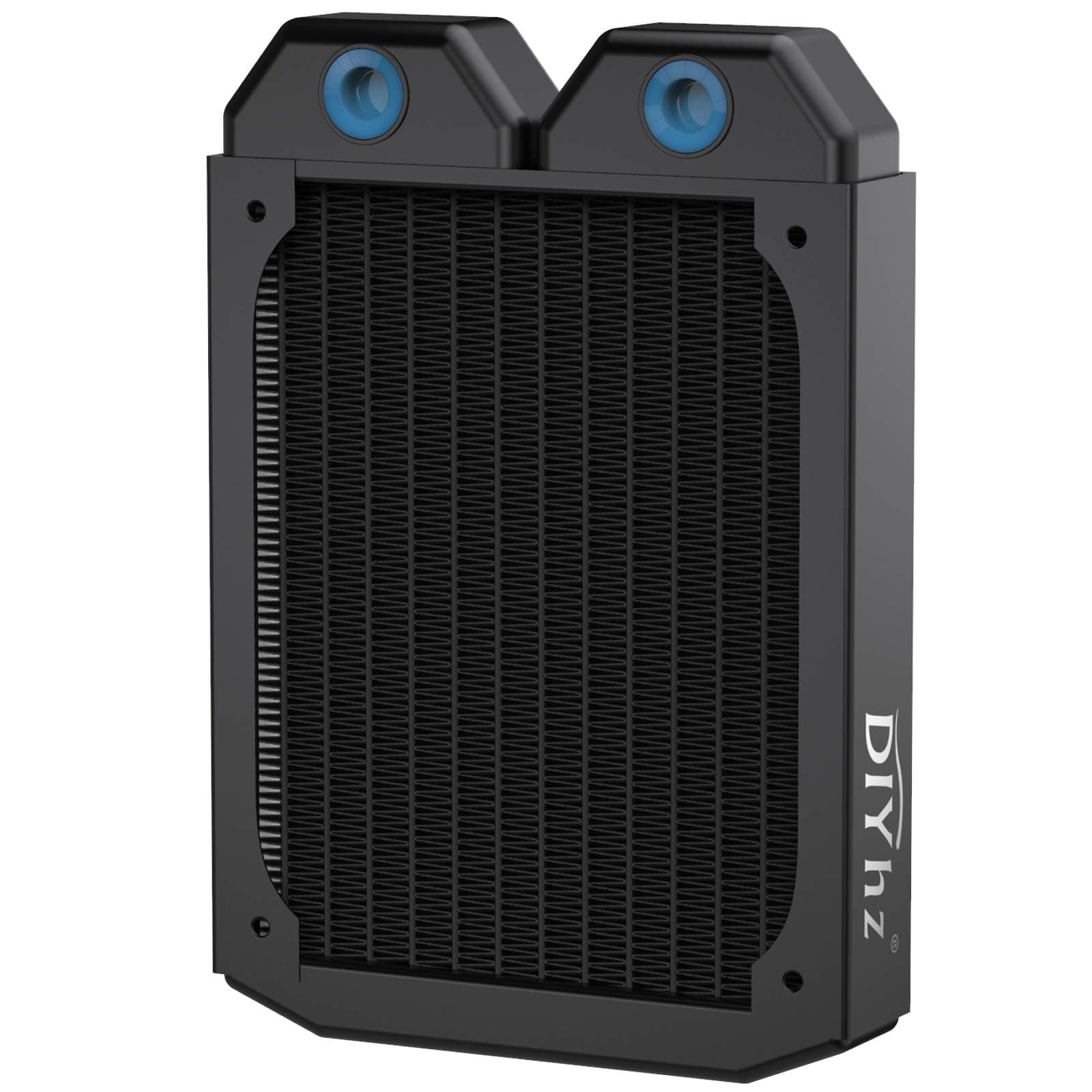 Water Cooling Computer Radiator, 12 Pipe Thick Copper Heat Exchanger Liquid Cooling Radiator G1/4 Thread Heat Row Sink 120mm for CPU PC Laser Water Cool System DC12V Black