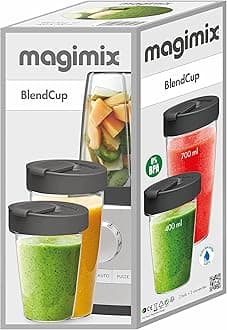 BlendCups - 2 x BPA Free (400ml & 700ml), Dishwasher Safe, Blender Cups With Watertight Lids - Transform Your Jug Blender Into A Personal Blender For Smoothies, Protein Shakes And Soups