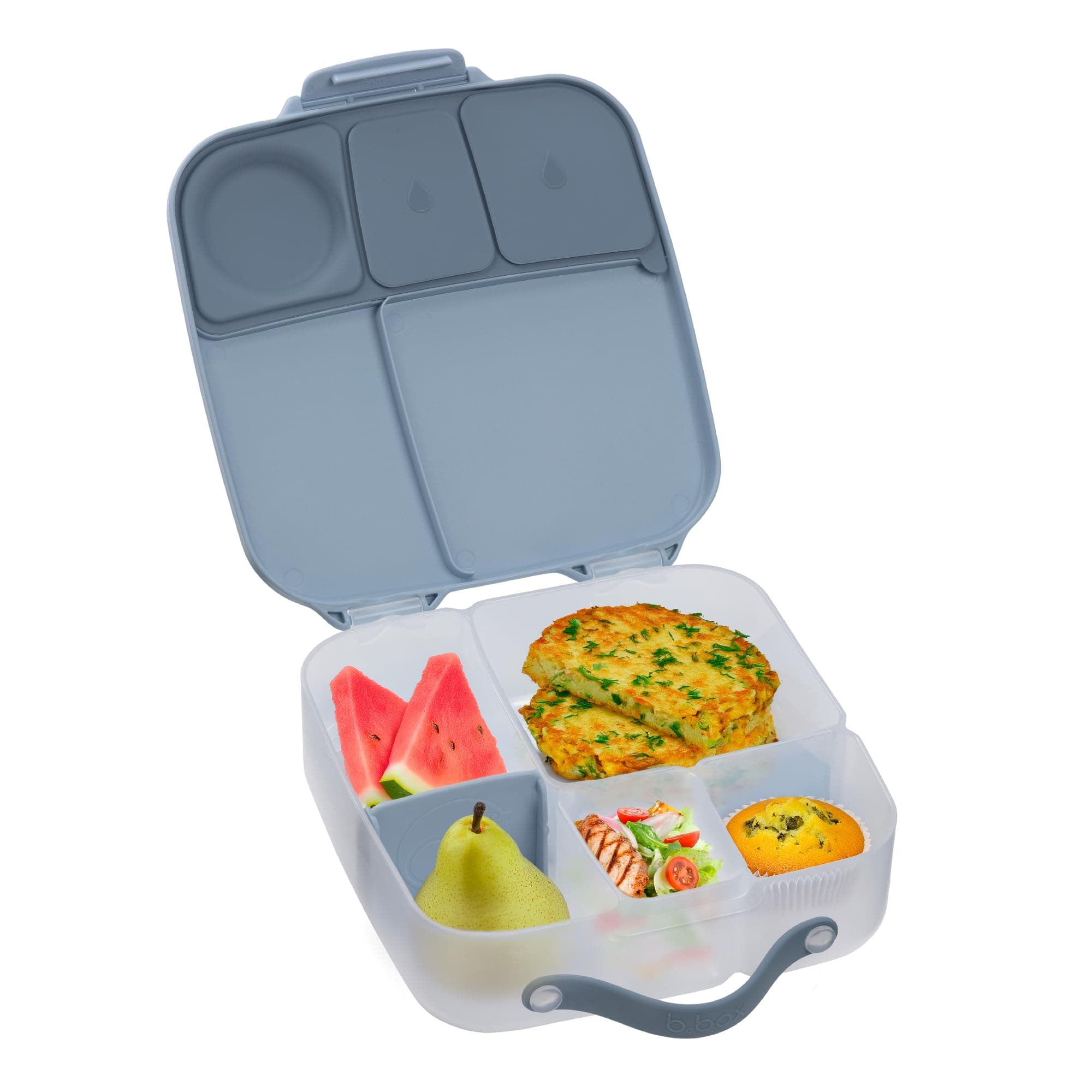b.box Lunch Box, Large Capacity, 6.6 fl oz (2 L), Picnic, 3-4 Servings, Leak Resistant, Includes Ice Packs, Dishwasher Safe