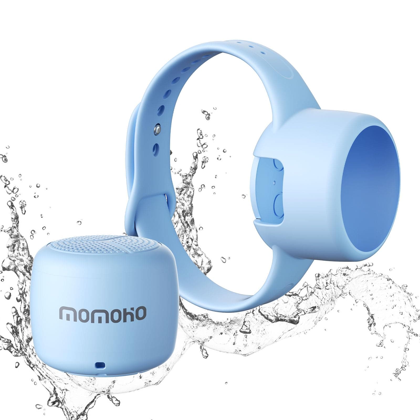 Wearable Mini Bluetooth Speaker with Removable Watchband, Wireless Speaker (Blue)