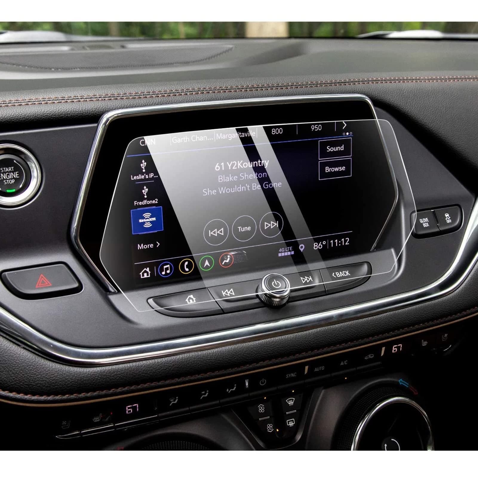 Moonlinks Blazer Screen Protector for Chevy Blazer 2019 2020 2021, High Definition 9H hardness Clear Anti Glare Scratch Fingerprint Tempered Glass Touch Stereo Navigation Screen Protector (8 inch)