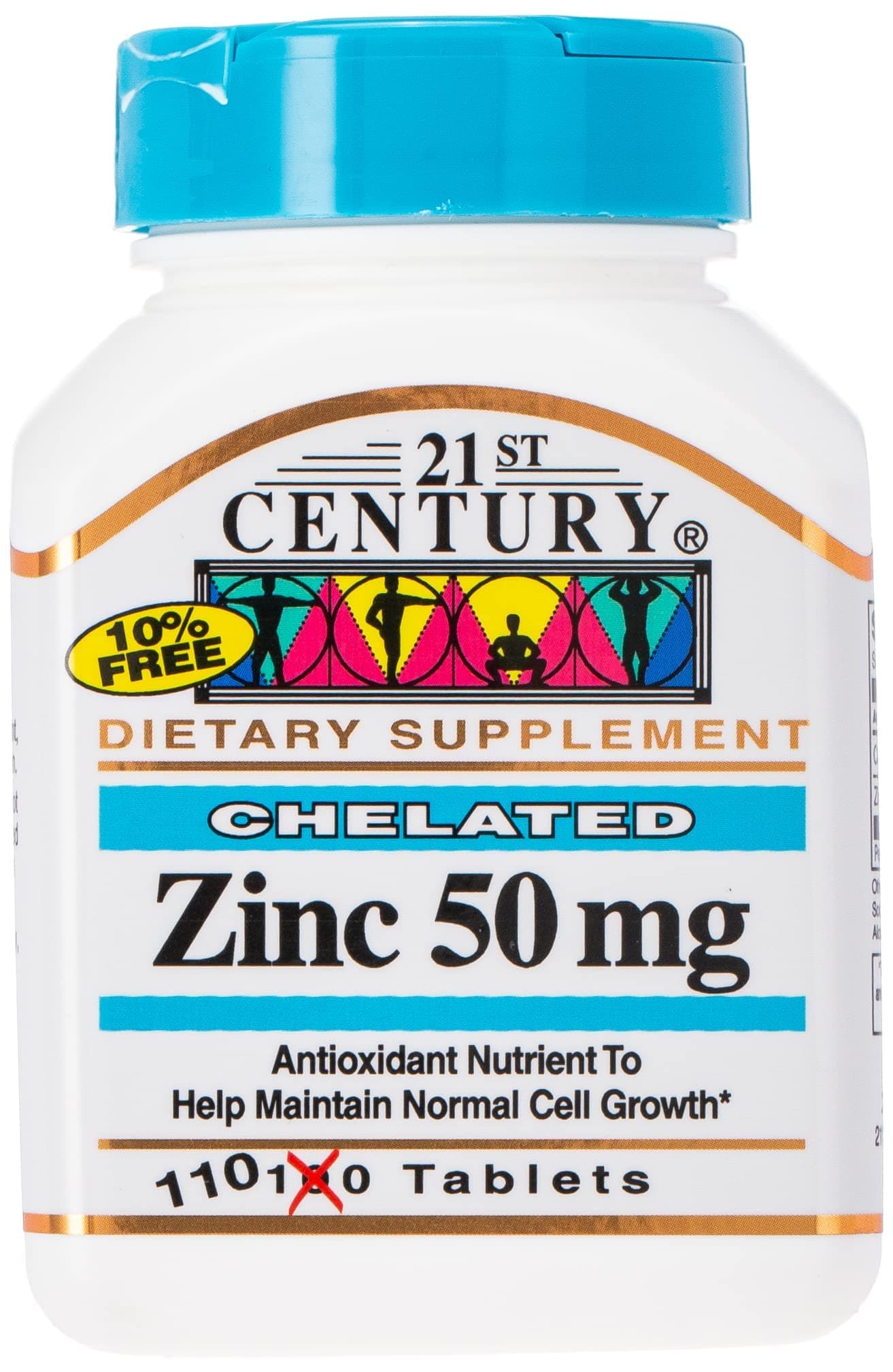 21st Century Chelated Zinc 50 mg, 110 Tablets