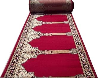 Carpet Mahal Washable Zanamaz Rolls for Prayer and Hall Size 4x20 feet Runner 0.5 inch Thickness, (Multi)