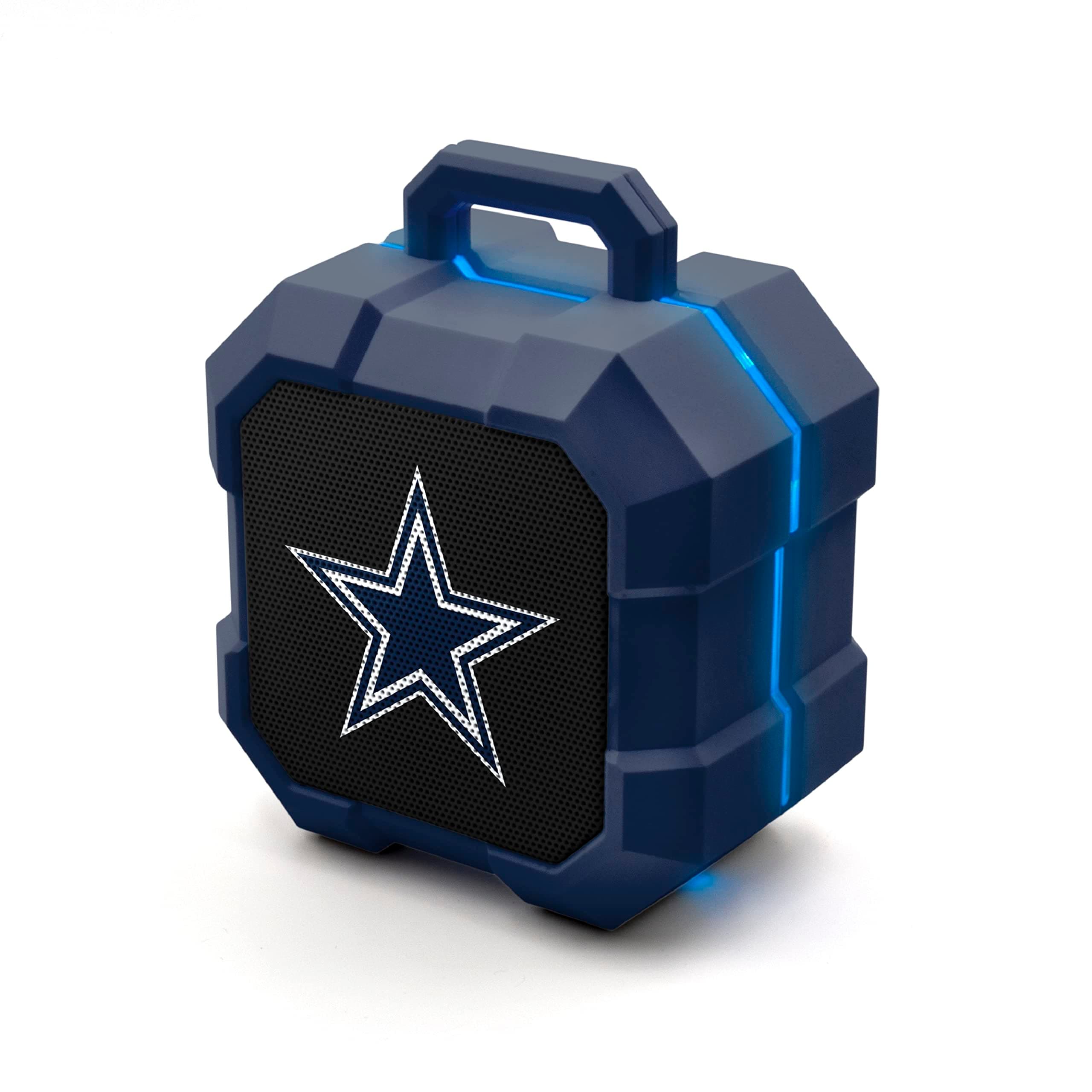 NFL Shockbox LED Wireless Bluetooth Speaker - Water Resistant IPX4, 5.0 Bluetooth with Over 5 Hours of Play Time - Small Portable Speaker - Officially Licensed NFL, Perfect Home & Outdoor Speaker