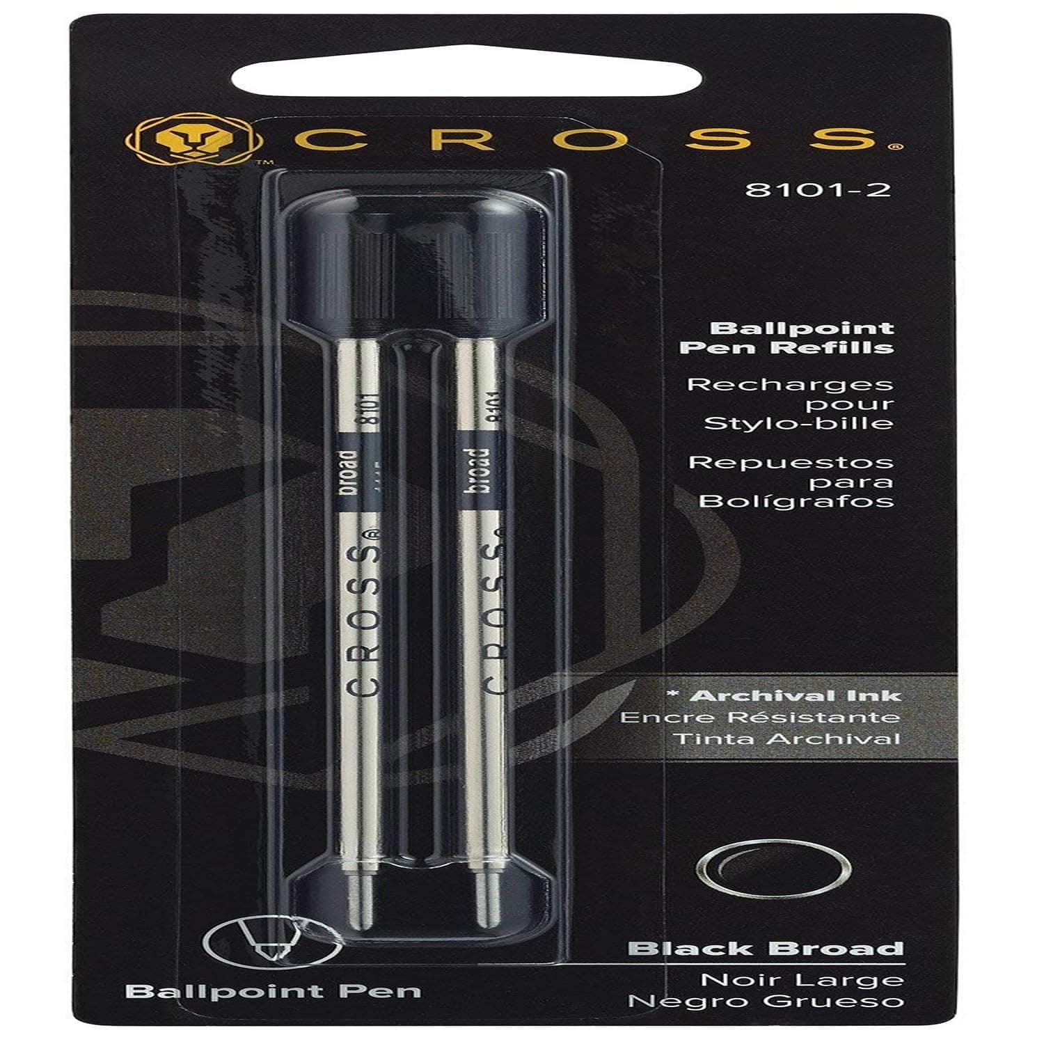 81012 Refill Ballpoint Pens, Broad, Black Ink, 2/Pack