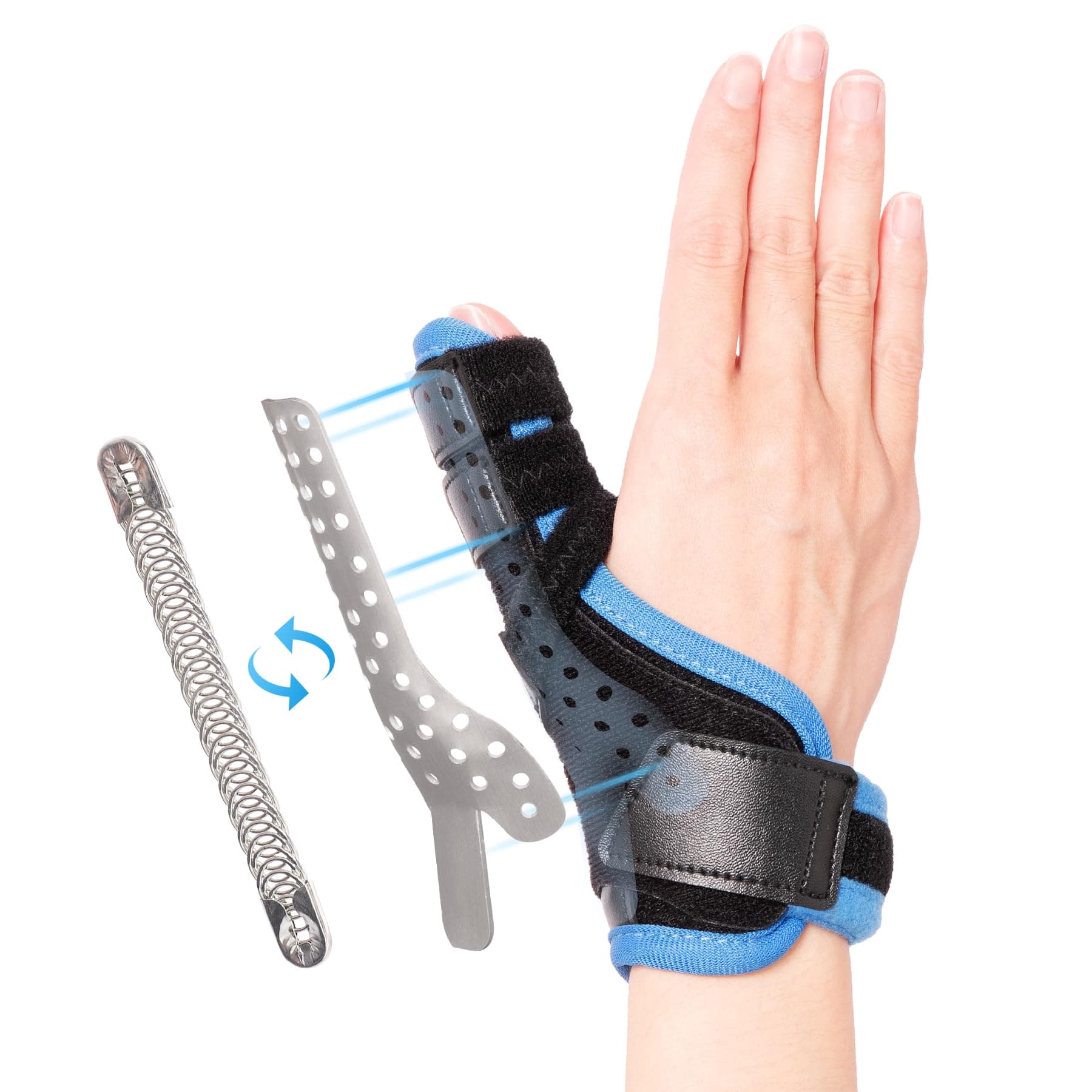 Trigger Thumb Splint, Thumb Spica Splint-Dequervains Tendonitis, CMC Joint Thumb Arthritis Brace, Thumb Stabilizer for Broken Thumb, Sprain, Ligament Tears, Fits Left & Right, S/M