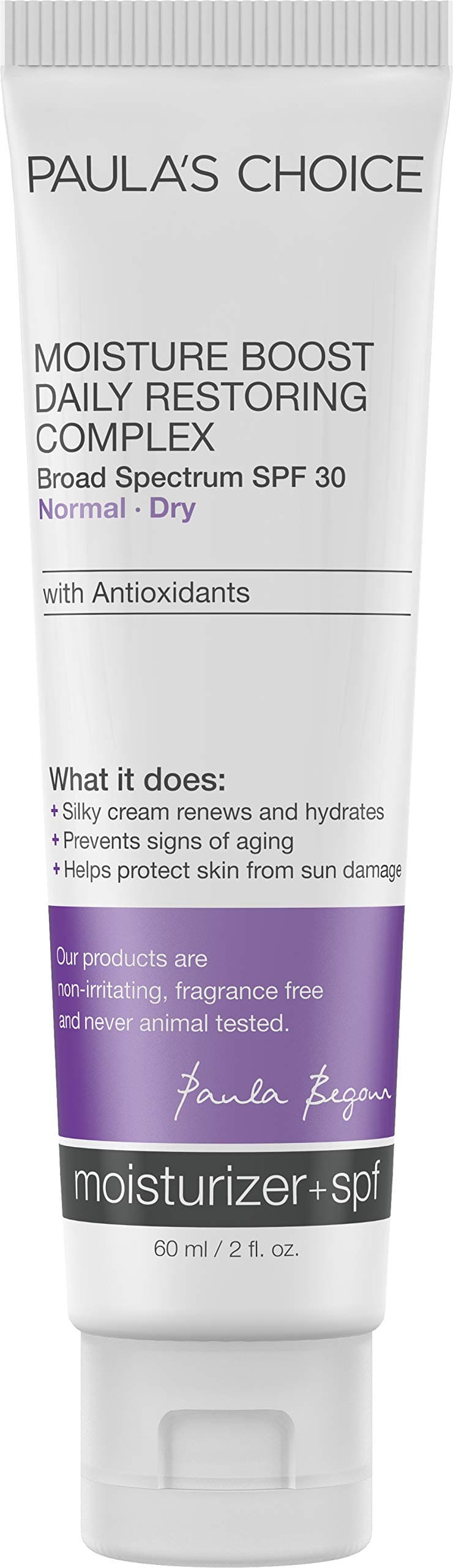 Paula's Choice MOISTURE BOOST Daily Restoring Face Moisturizer SPF 30, UVA & UVB Protection, Sunscreen for Dry Skin, 2 Ounce