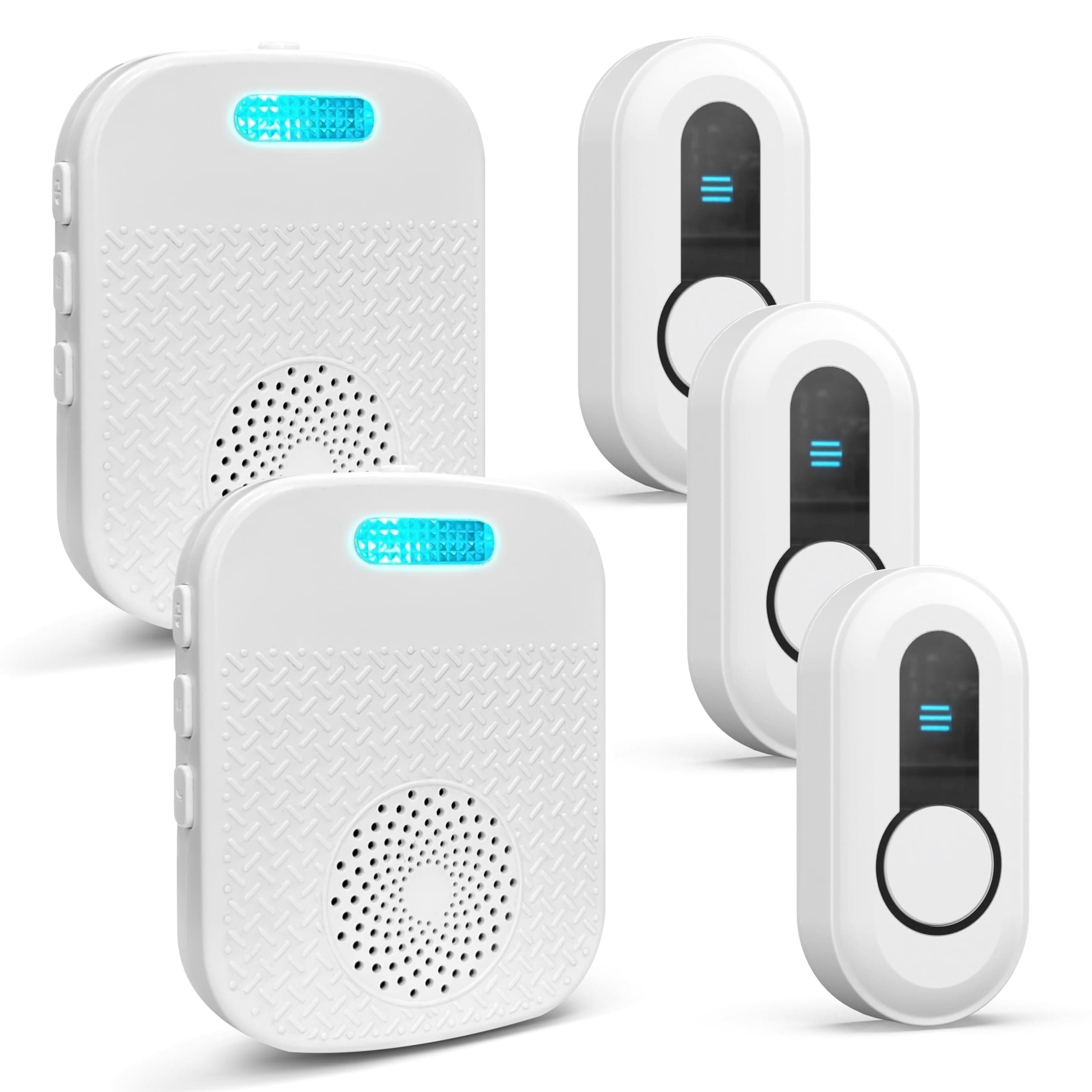 SanJie Wireless Caregiver Pager Call Bell for Patients at Home 328Ft Range Call Button for Elderly Life Alert Systems for Seniors (2 Rechargeable & Portable Receiver,3 Emergency Button)