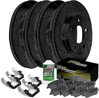 Hart Brakes Front Rear Brakes and Rotors Kit |Front Rear Brake Pads| Brake Rotors and Pads| Ceramic Brake Pads and Rotors - BHCC.40051.02