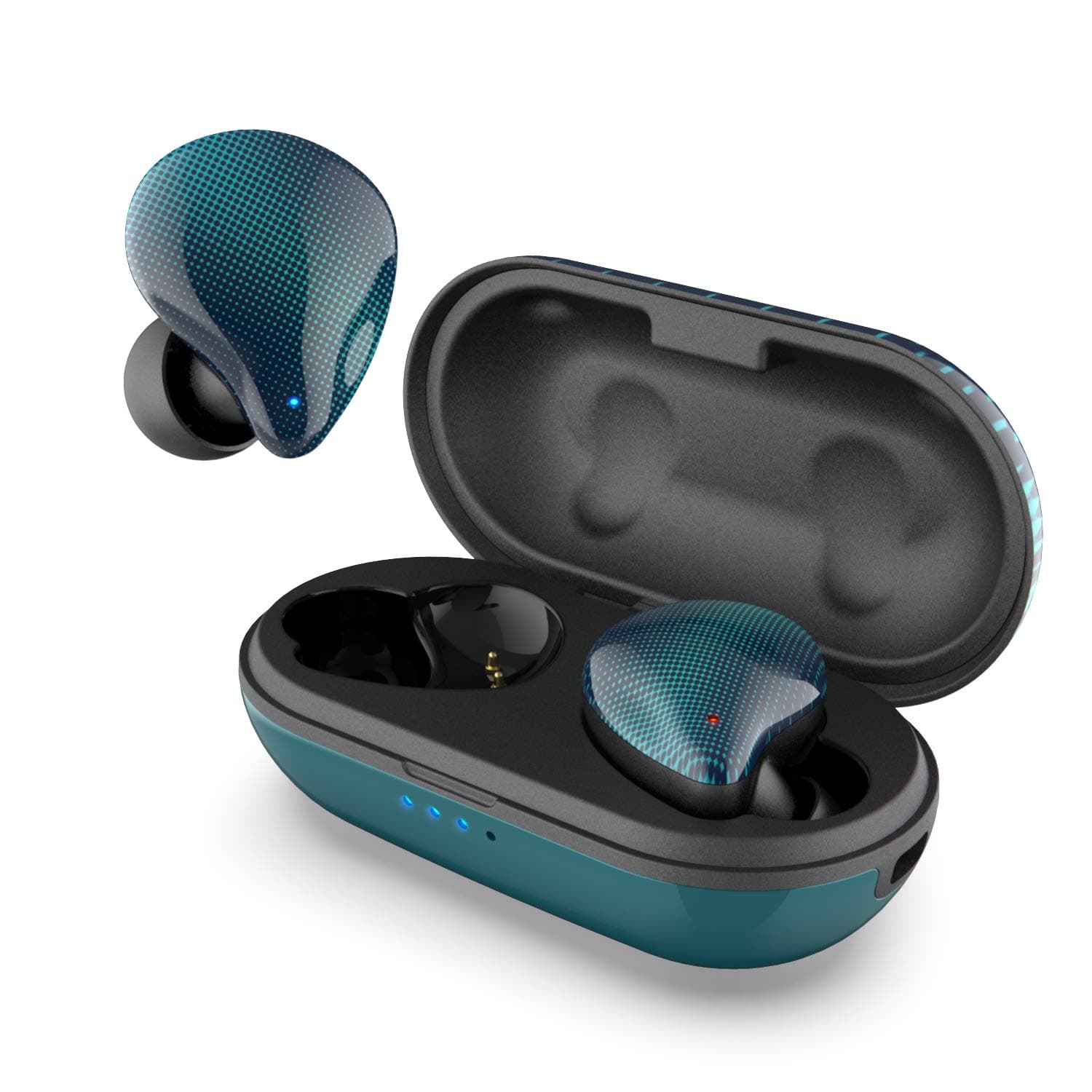 DOSS ICON True Wireless Earbuds, Stereo Sound, 30 Hours Playtime, Bluetooth 5.0, One-Step Pairing, Touch Control, Passive Noise Canceling, IPX5 Waterproof for Outdoor and Indoor Activities-Green