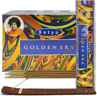 Golden Era Incense Sticks and Incense Stick Holder Bundle Insence Insense Satya