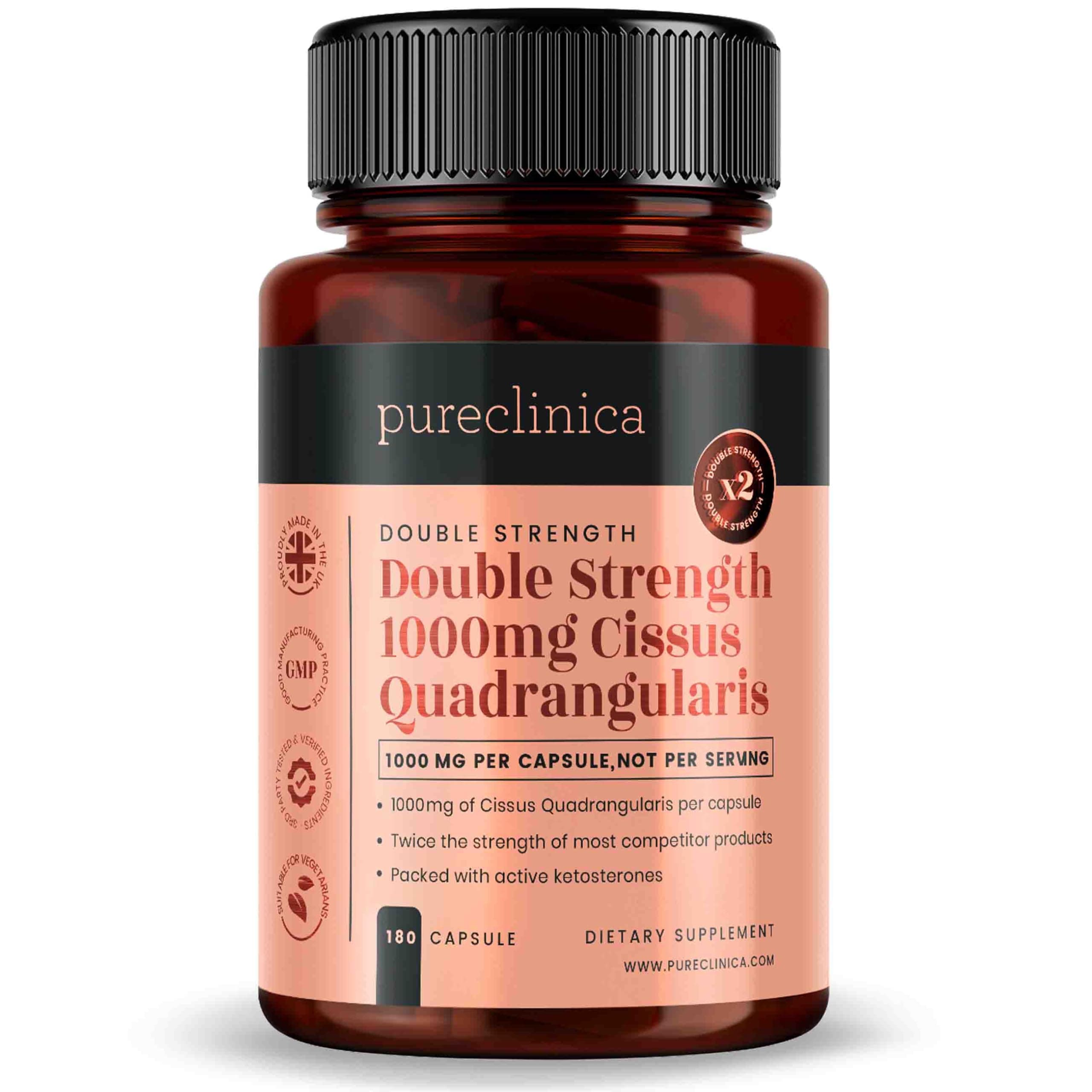 Double Strength Cissus Quadrangularis 1000mg x 180 Veggie Capsules
