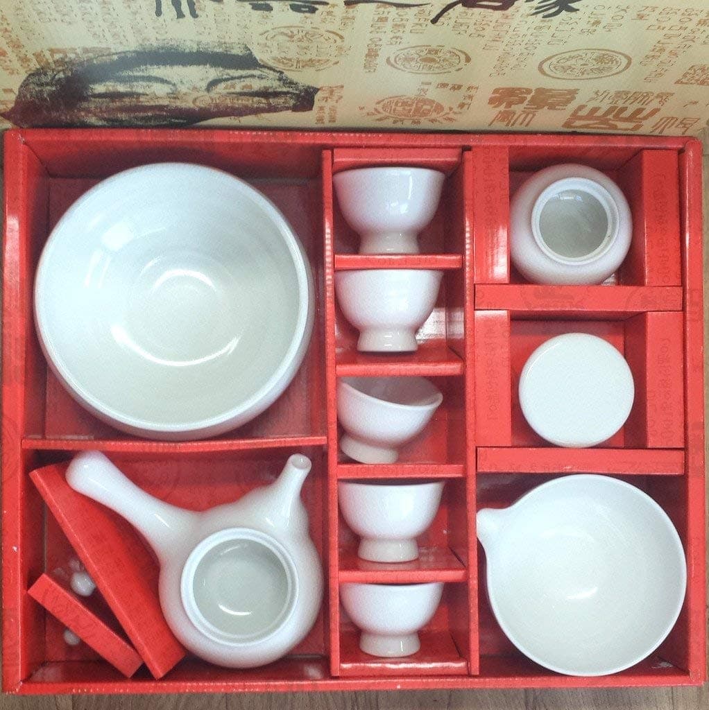 Teaset Korean White Crazing Complete tea set 5 Cups Hand-made