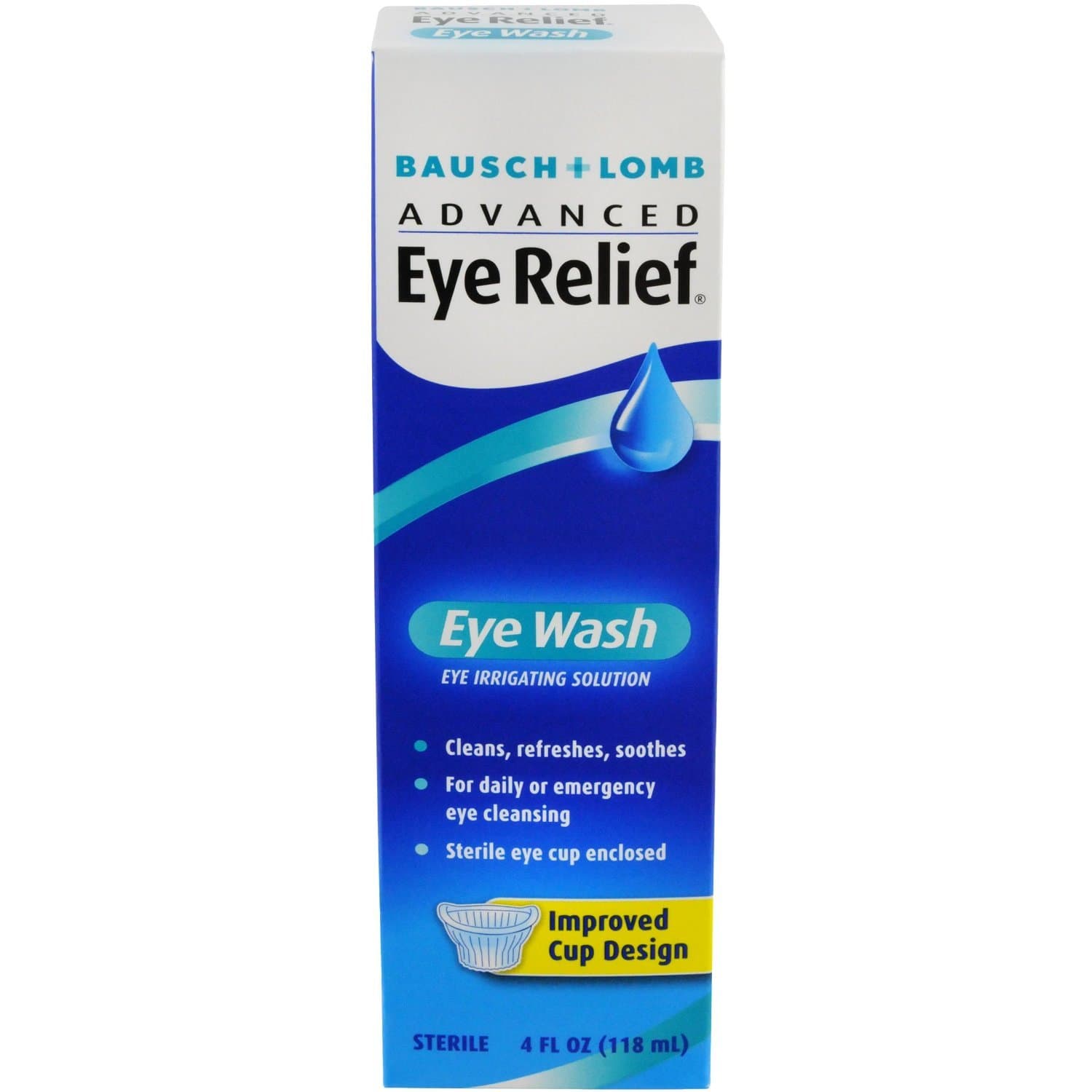 Advanced Eye Relief, Eye Wash Solution, Cleanses, Refreshes, and Soothes for Daily or Emergency Use, 4 Fl Oz (Pack of 6)