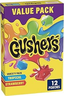 Variety Pack Fruit Gushers Fruit Flavored Snacks, Tropical Flavors Naturally Flavored, Strawberry Splash Naturally Flavored, 12 Count, 9.6 Oz (272 g)