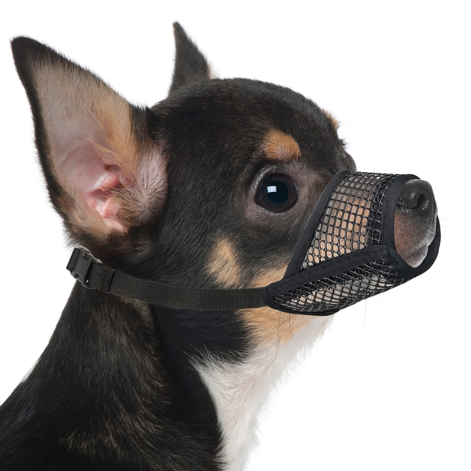 Dog Muzzle, Soft Mesh Muzzles for Small Medium Large Dogs Chihuahua Poodle Husky Labrador Retriever, Breathable Dog Mouth Guard for Biting Chewing Grooming, Allow Panting Drinking