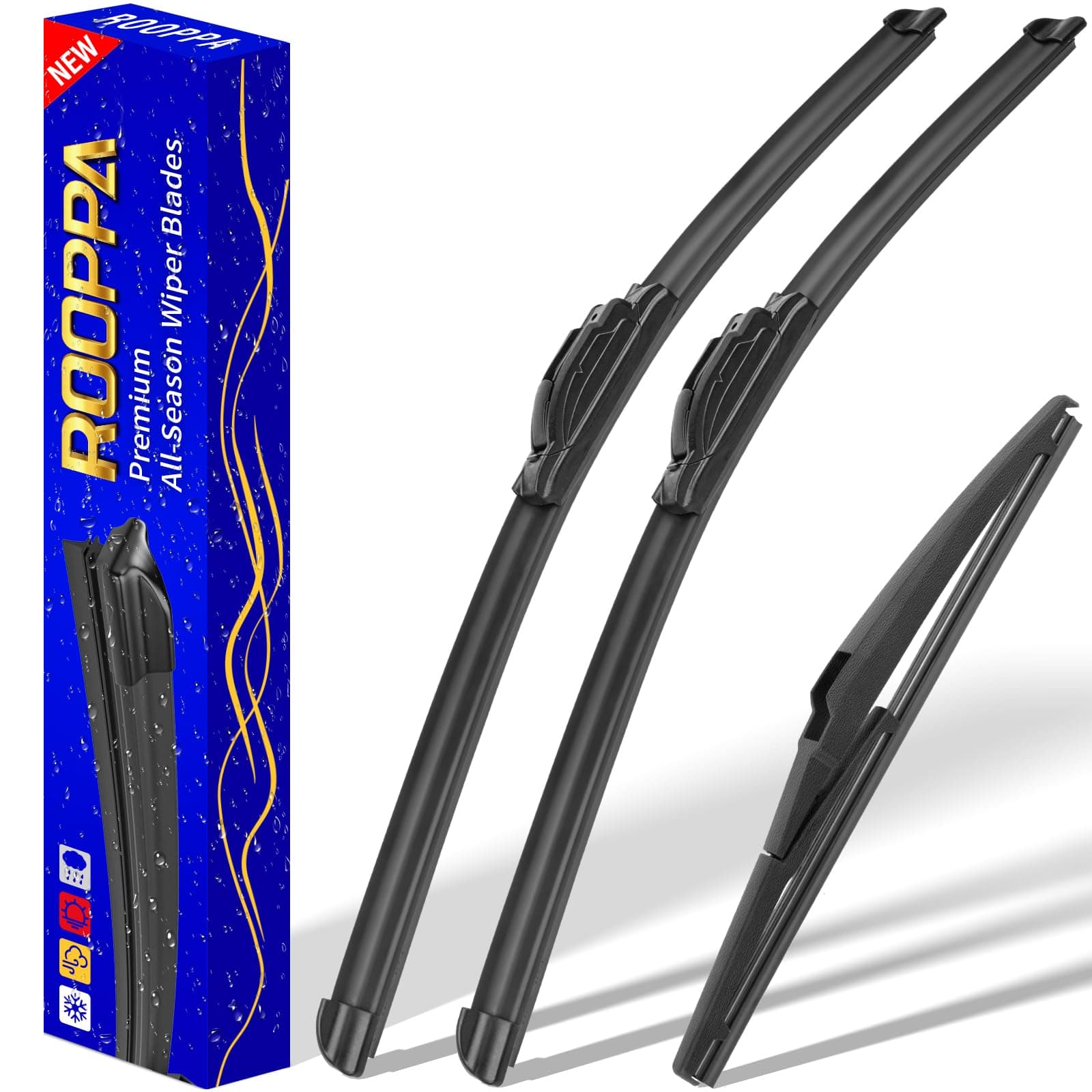 3 Windshield Wiper Blades Replacement for 2014-2018 Jeep Grand Cherokee (Set of 3) U/J Hook