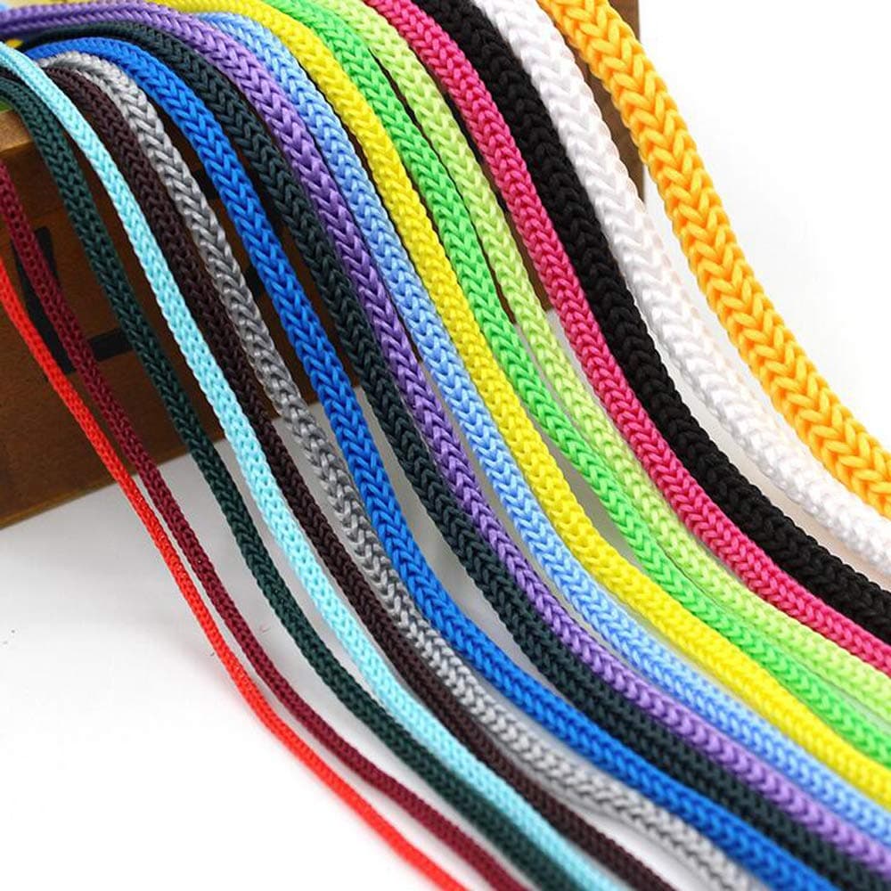 Polypropylene Rope 1/10,1/8,1/6,1/5 Inch Drawstring Hollow Braided Rope PP Rope,Barrier Rope String,Polypro Rope, Golf Courses,Trail Marking,Ski Slopes,Outdoor Concerts,Multicolor,328feet(100m)