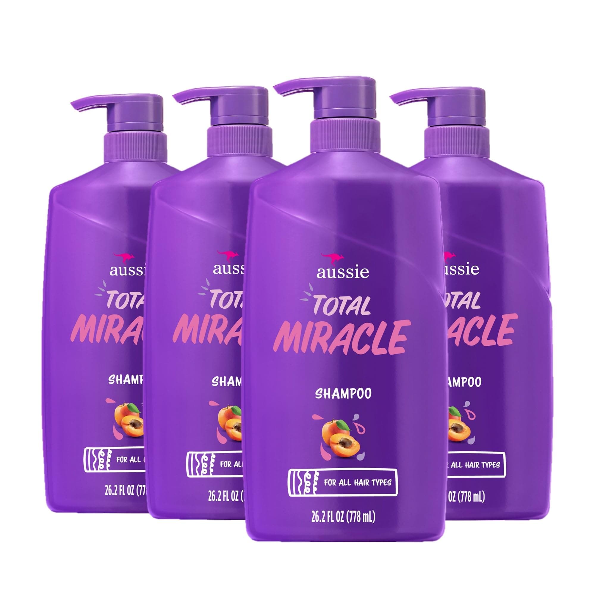 Aussie Total Miracle Collection 7N1 Shampoo 26.2 Fluid Ounce (Pack of 4)