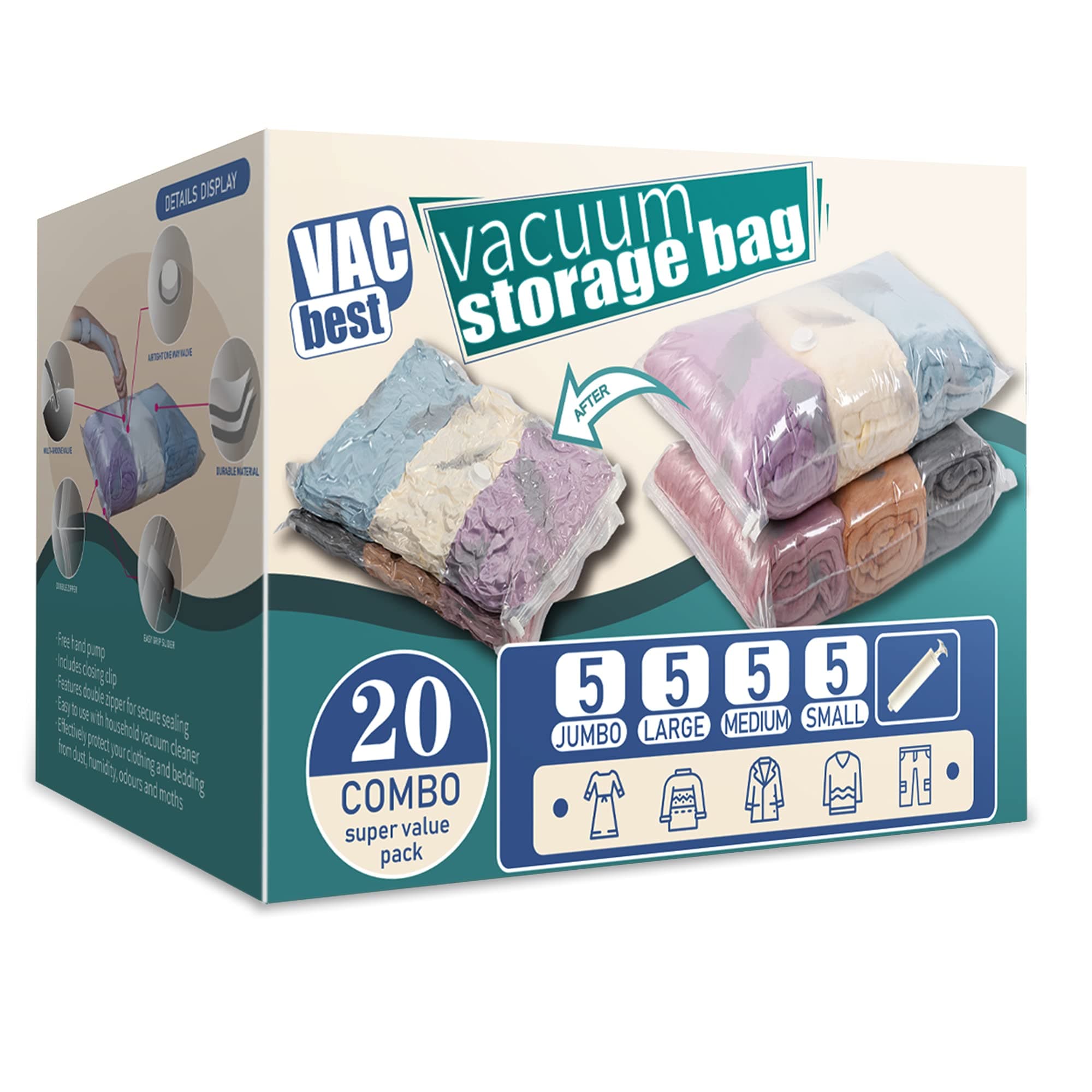 Vacuum Storage Space Saver Bags (20 Pack)