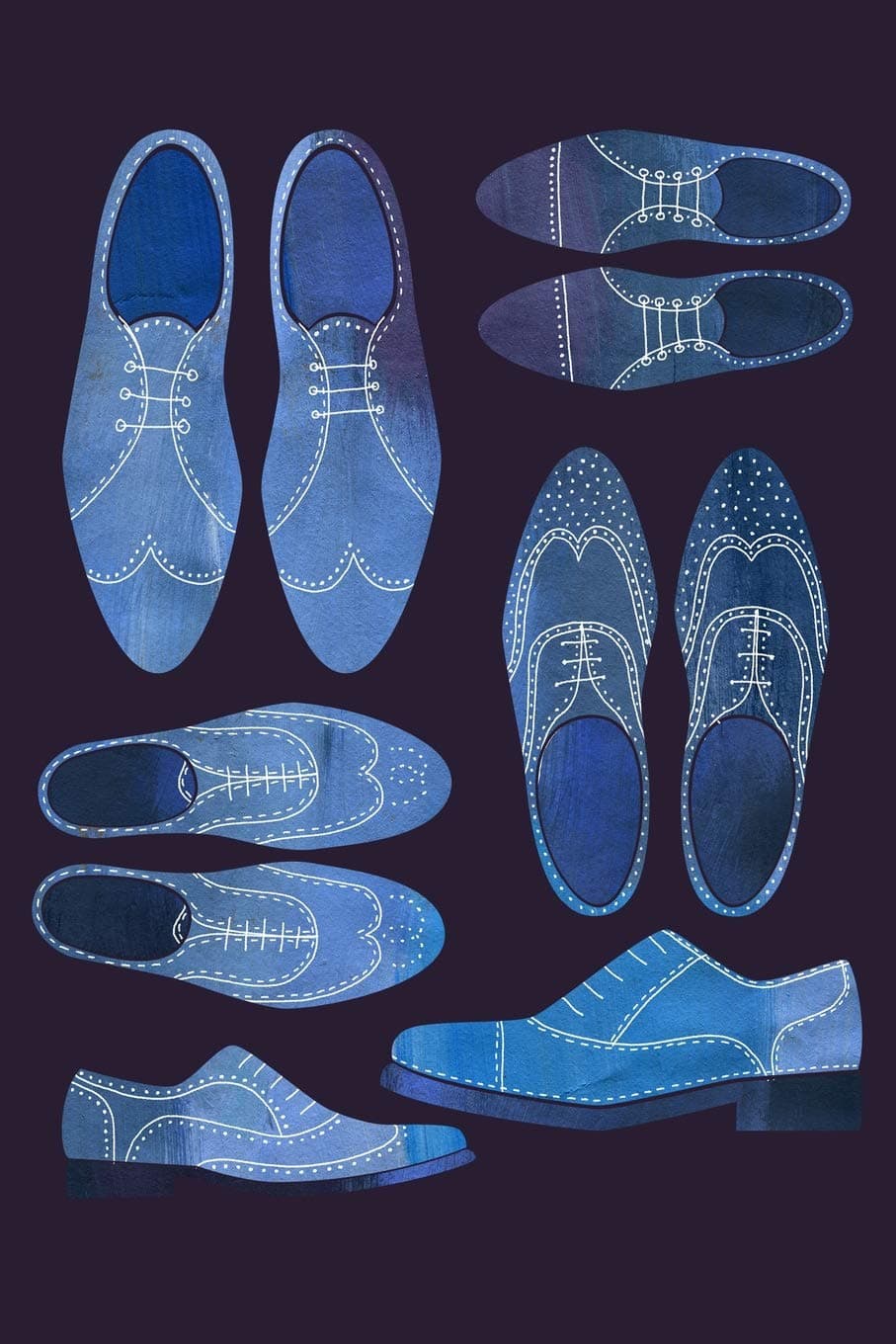 Notes: A Blank Lined Journal with Blue Brogue Shoes Cover Art