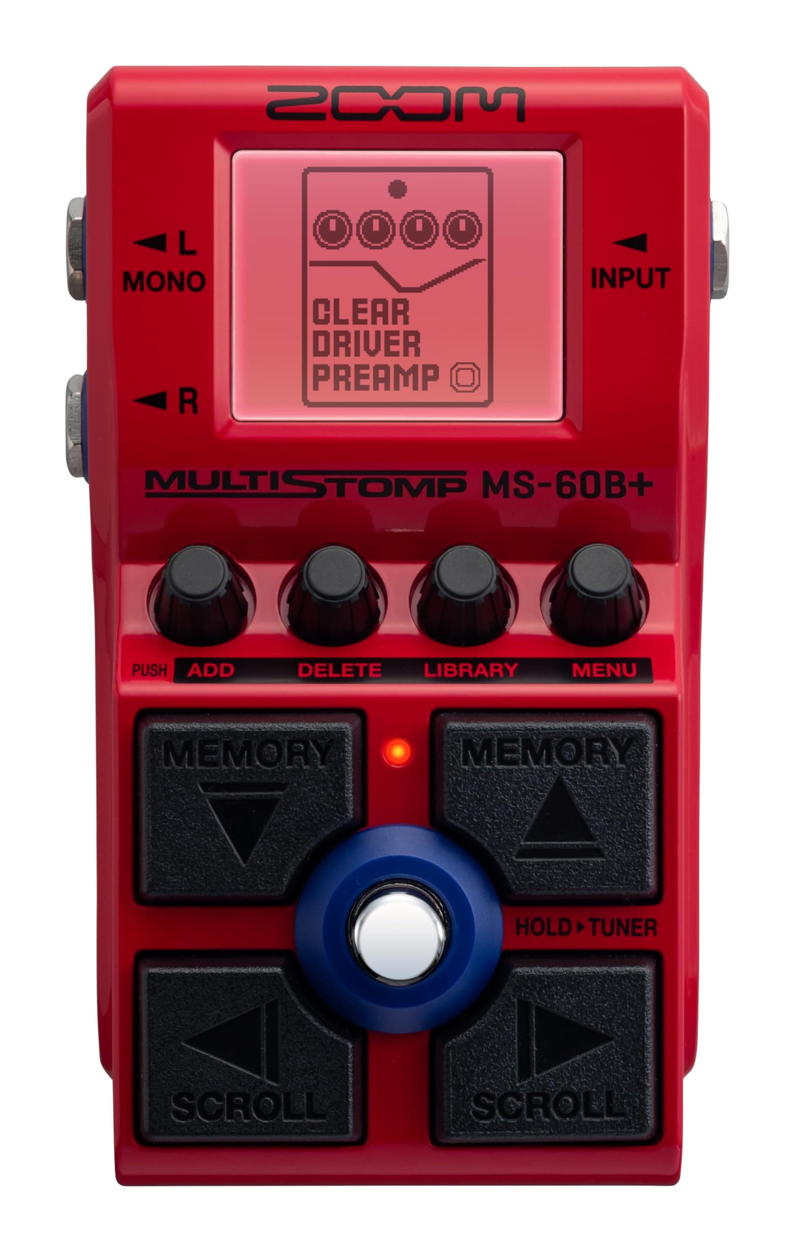 MS-60B+ MultiStomp Bass Effects Pedal with 95+ Effects Featuring Amp Models, Preamps, Chorus, Delays, Reverbs, Filters, Stereo Effects, Effect Chaining, Single Stompbox, Tuner, & Battery Powered