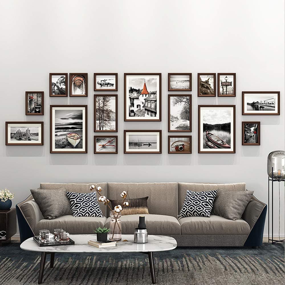 Collage Picture Frame Picture Frames Set of 18, Multi Pack Photo Frame Set Wall Gallery Kit for Dining Room Bedroom and Living Room,Landscape