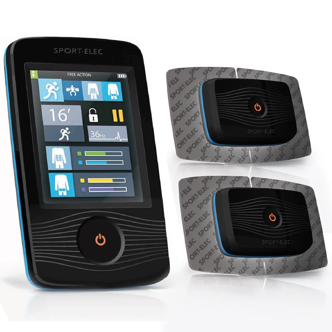 Sport-Elec Free Action Wireless and Touch Enabled Electro Stimulator - Black/Blue