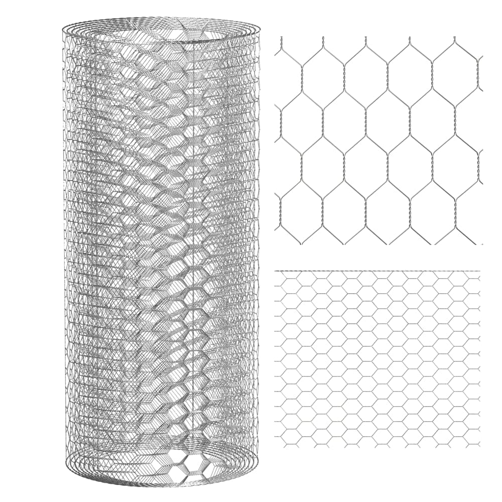 60CM x 5M Wire Mesh Electro-Galvanized Wire Mesh Fencing Metal Fencing, 25mm Holes Size, 0.7mm /22 Gauge Aviary and Poultry Wire Fencing for Rabbit Aviary Fence