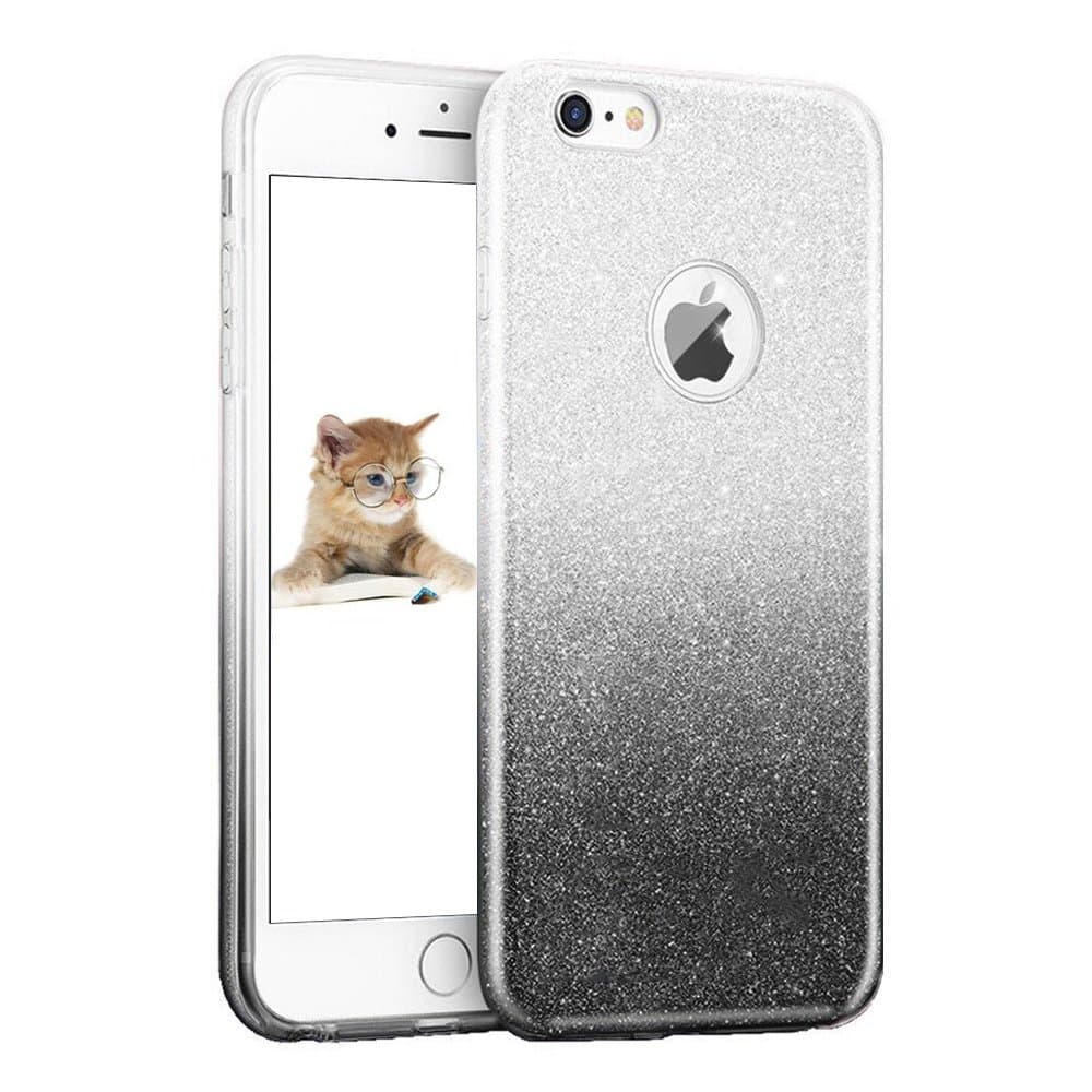 iPhone SE 5 5S Case, uiano® Sparkling Premium [3 in 1 Layers Protection] Hybrid Glitter Bling Bling TPU phone Case Cover For iPhone SE Case, iPhone 5 5S Case (Silver Black) [Lifetime Warranty]