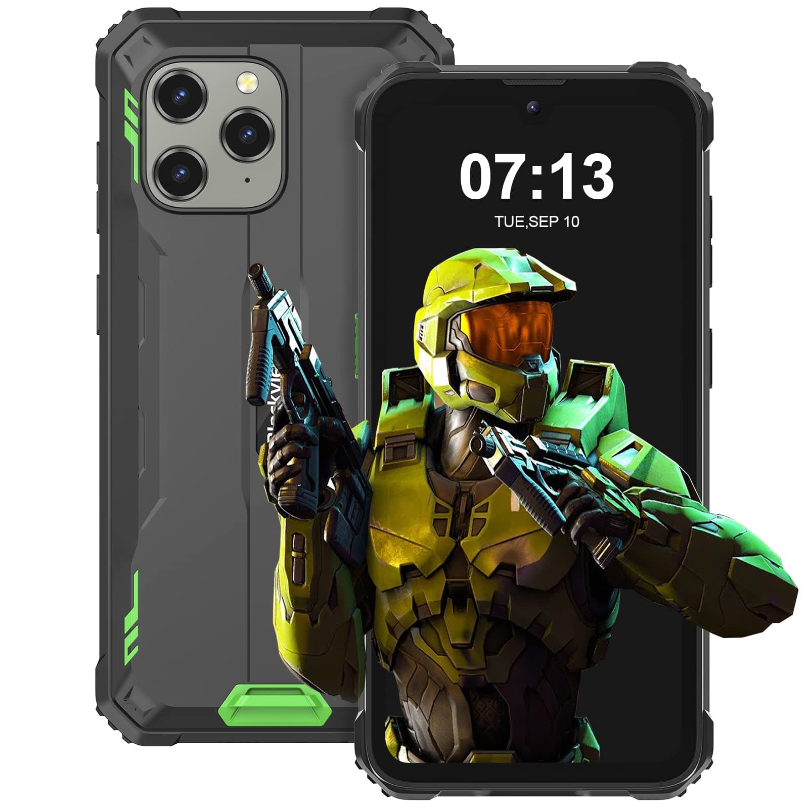 Blackview Unbreakable Mobile Phone 2023, BV5300 Unbreakable Smartphone Android 12, 7GB+32GB/TF-1TB, 6580mAh, 6.1 Inch HD+ Screen, 13MP Camera, IP68/IP69K Shockproof Waterproof, Dual SIM/Face